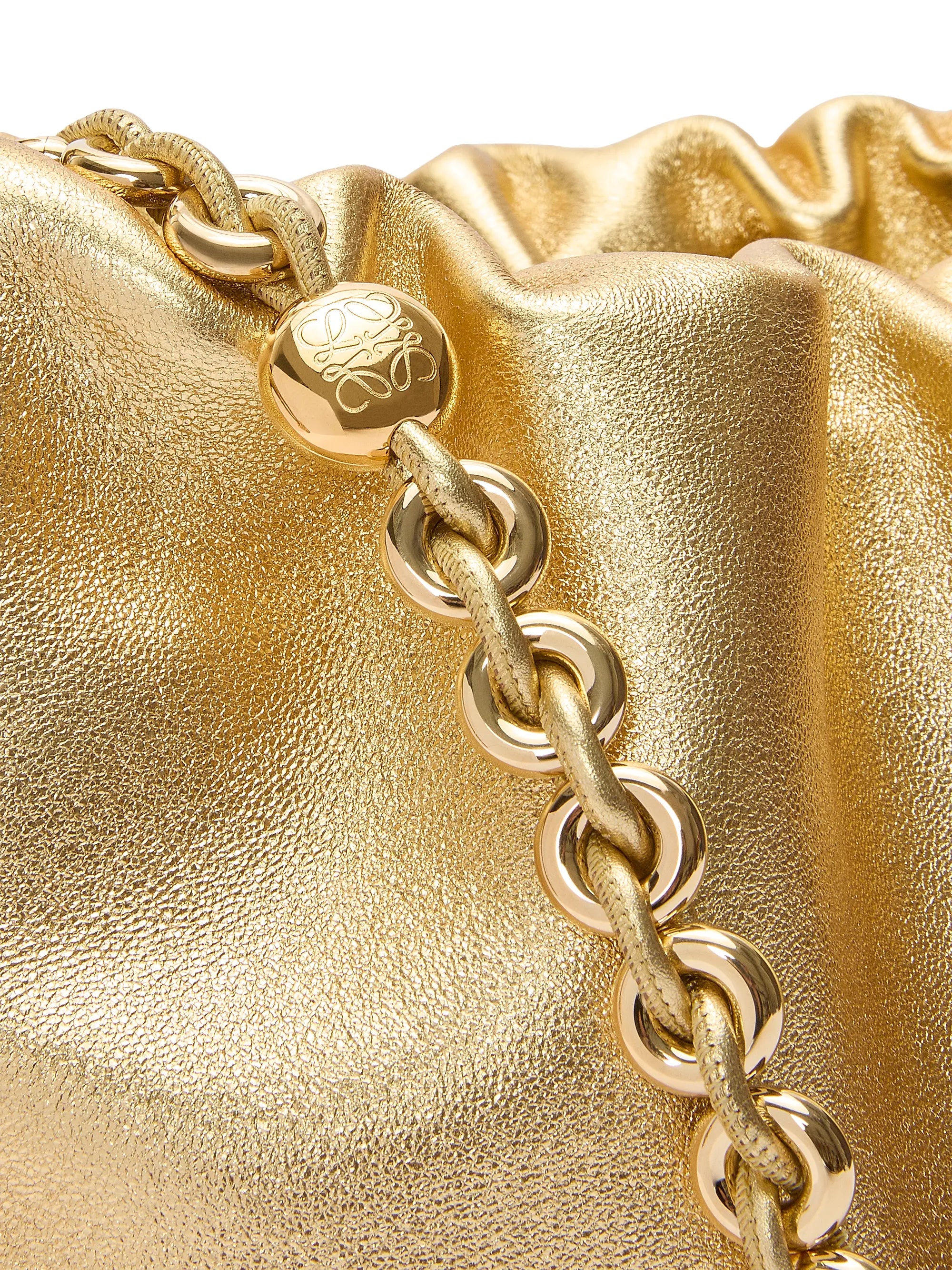 LOEWE Medium Flamenco Laminated Leather Shoulder Bag