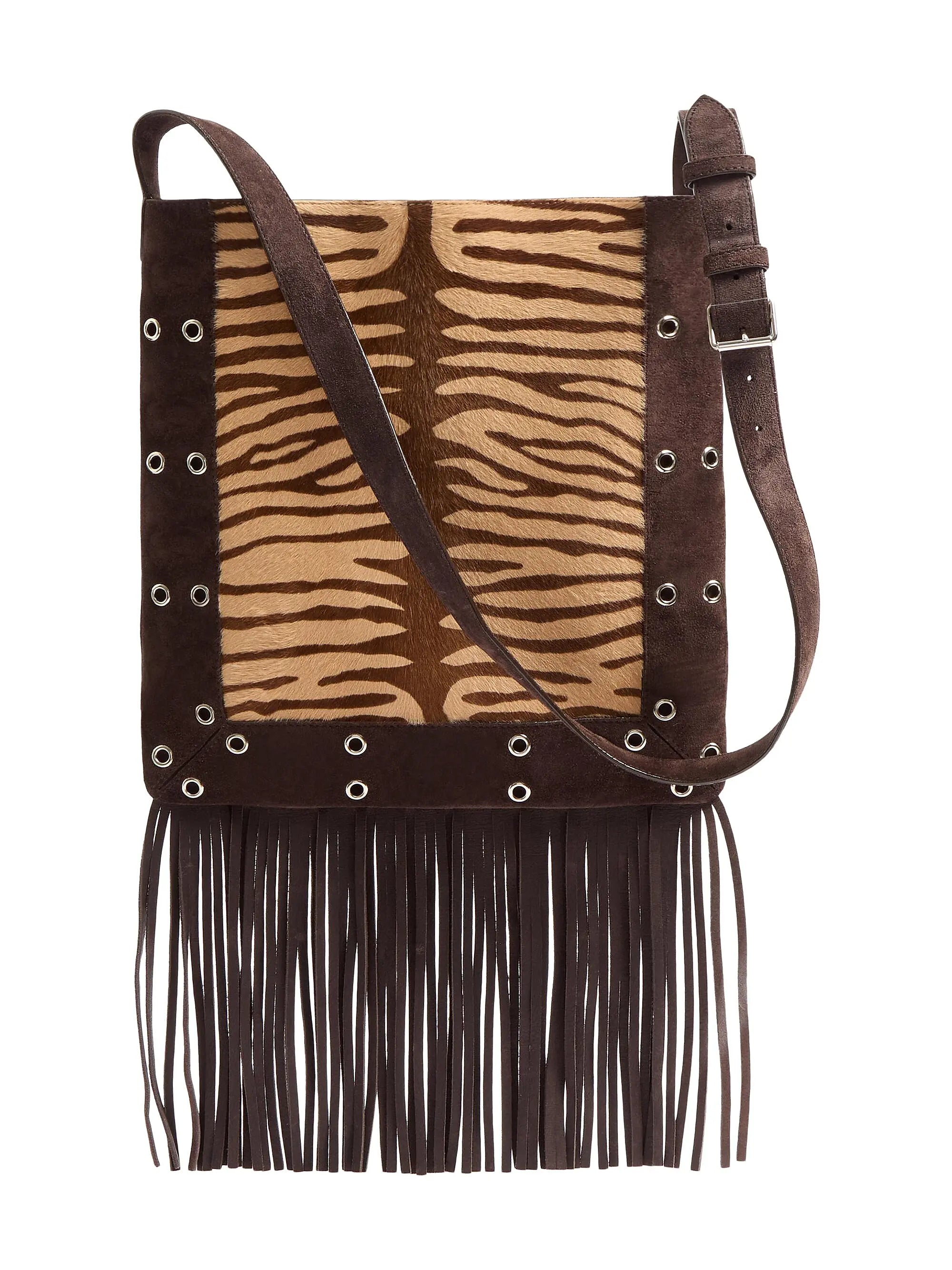 Valentino Garavani Nellcote Shoulder Bag in Animalier Pony-effect Calfskin