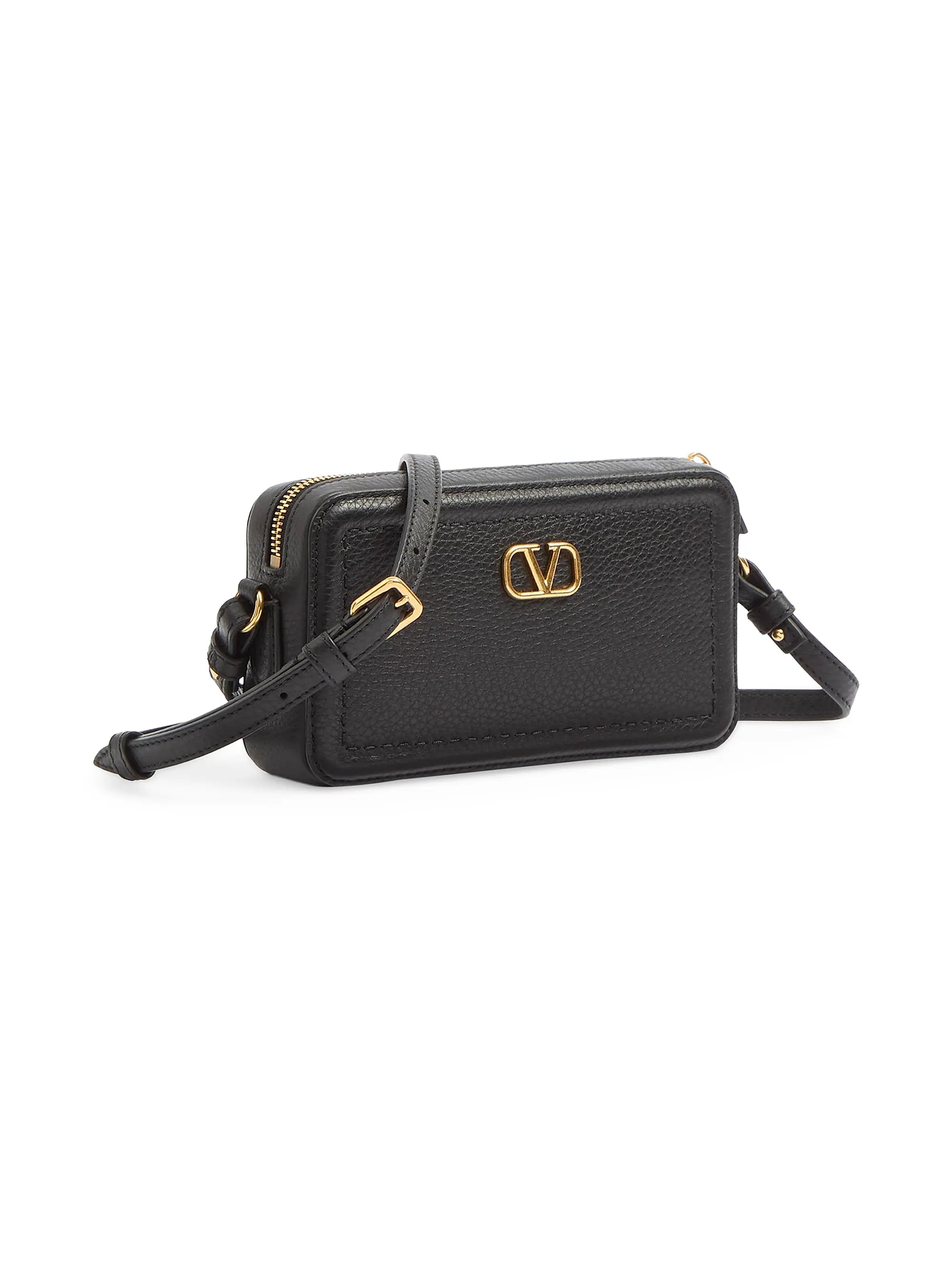 Valentino Garavani Alltime Mini Shoulder Bag in Grainy Calfskin