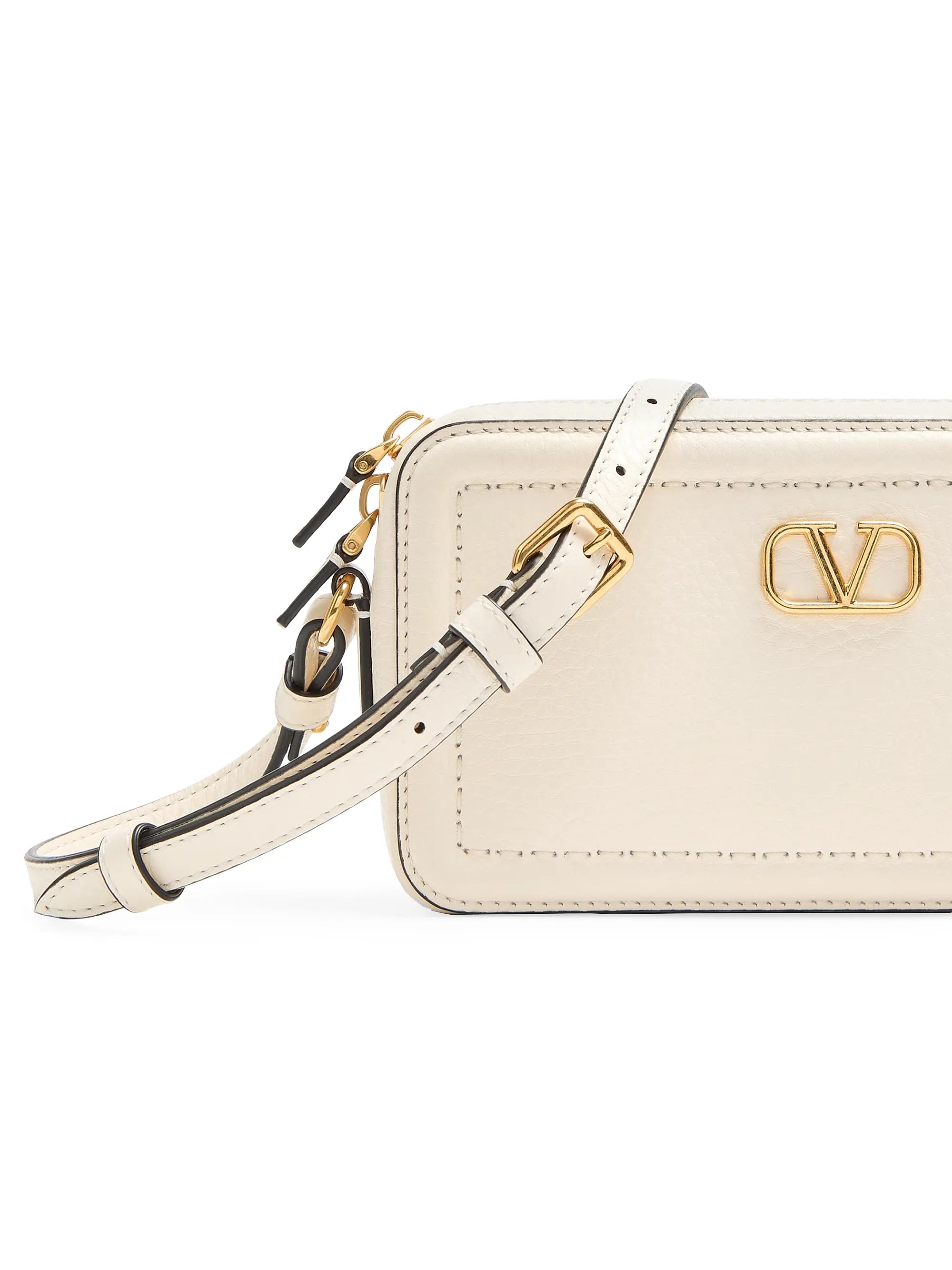 Valentino Garavani Alltime Mini Shoulder Bag in Grainy Calfskin