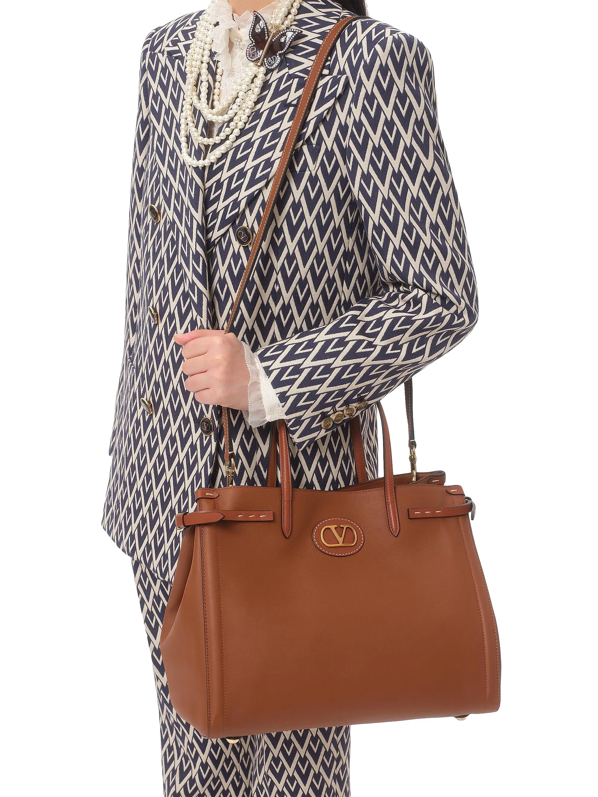 Valentino Garavani Antibes Medium Calfskin Shopping Bag