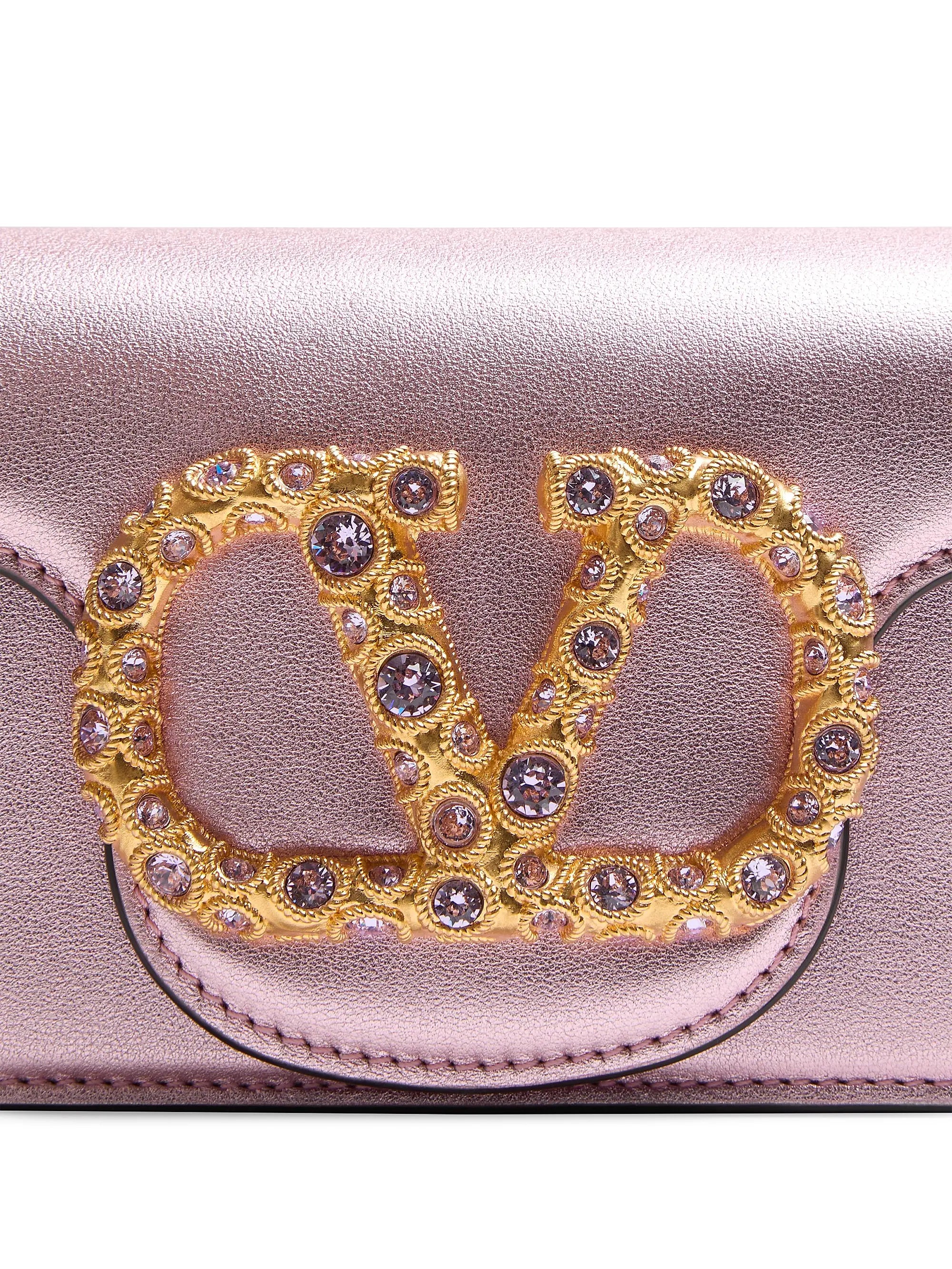 Valentino Garavani Locò Small Shoulder Bag in Laminated Calfskin