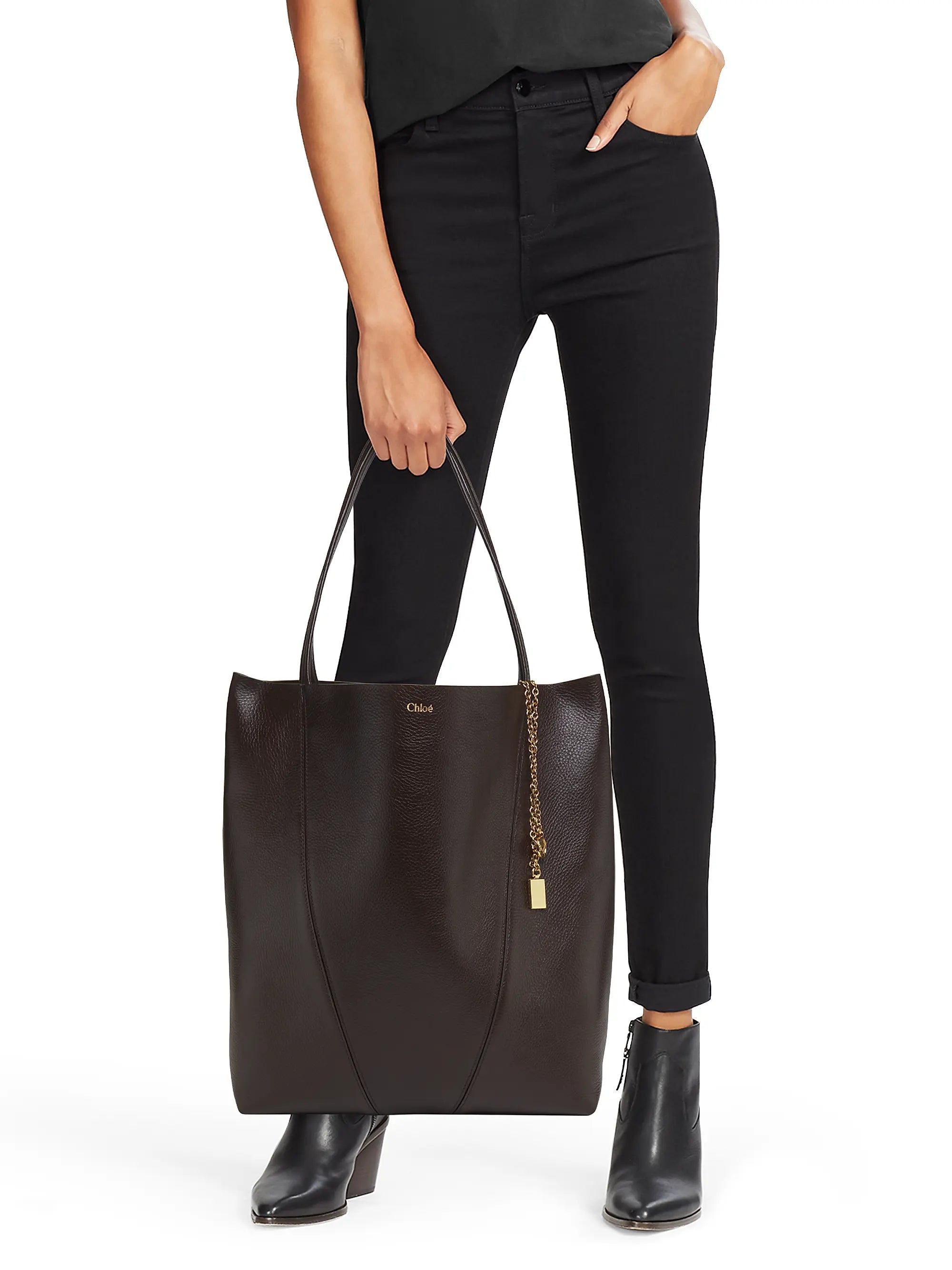 Chloé Large Spin Leather Tote Bag