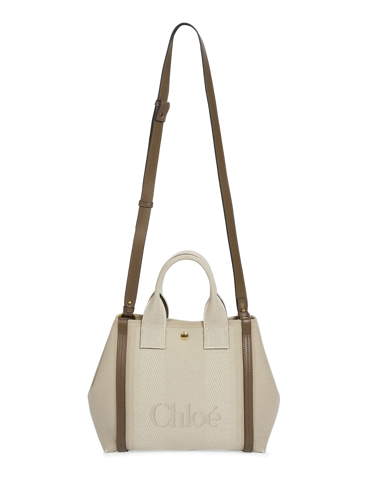 Chloé Small Logo Canvas & Leather Tote Bag