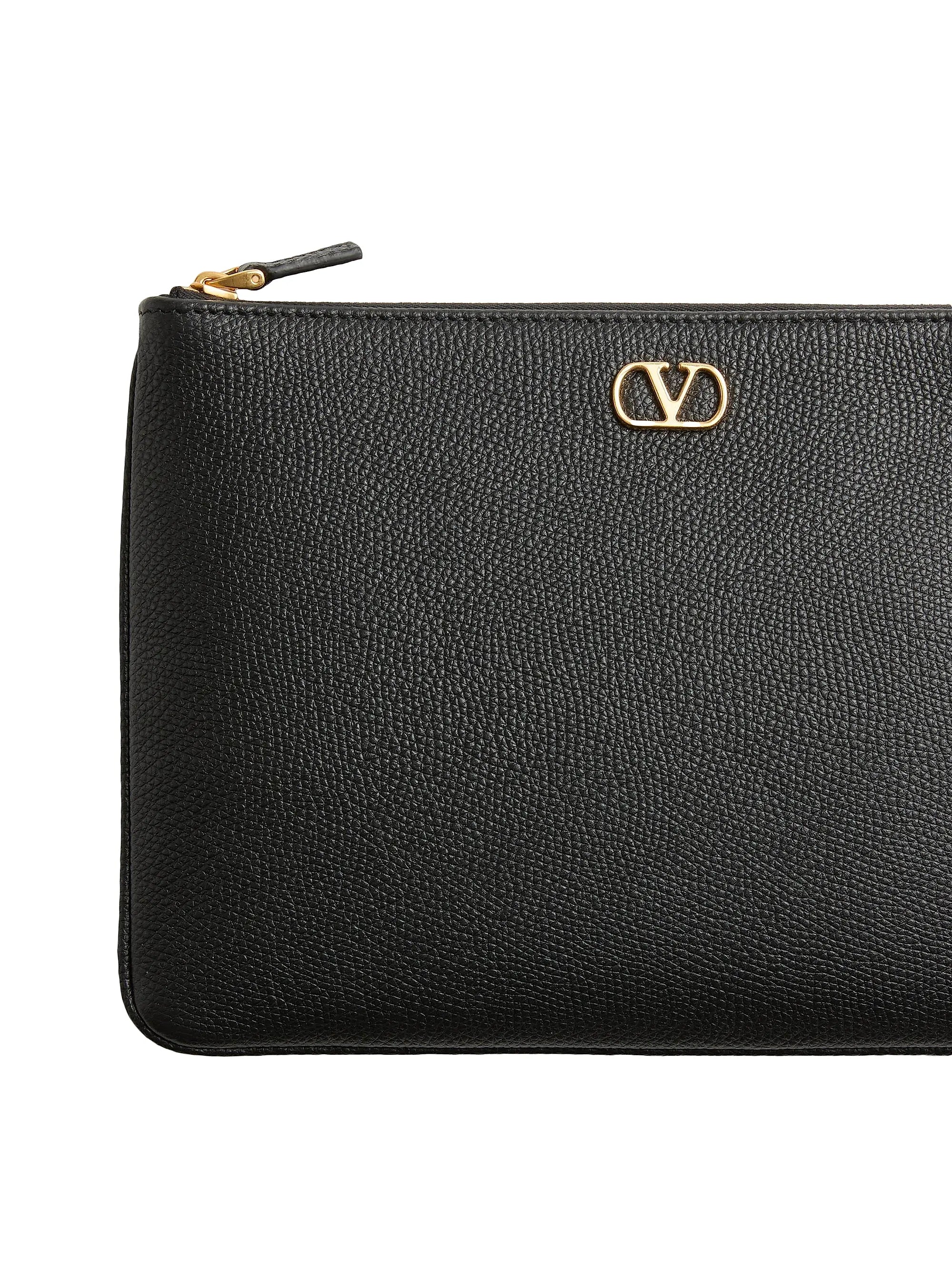 Valentino Garavani VLogo Signature Grainy Calfskin Clutch Bag