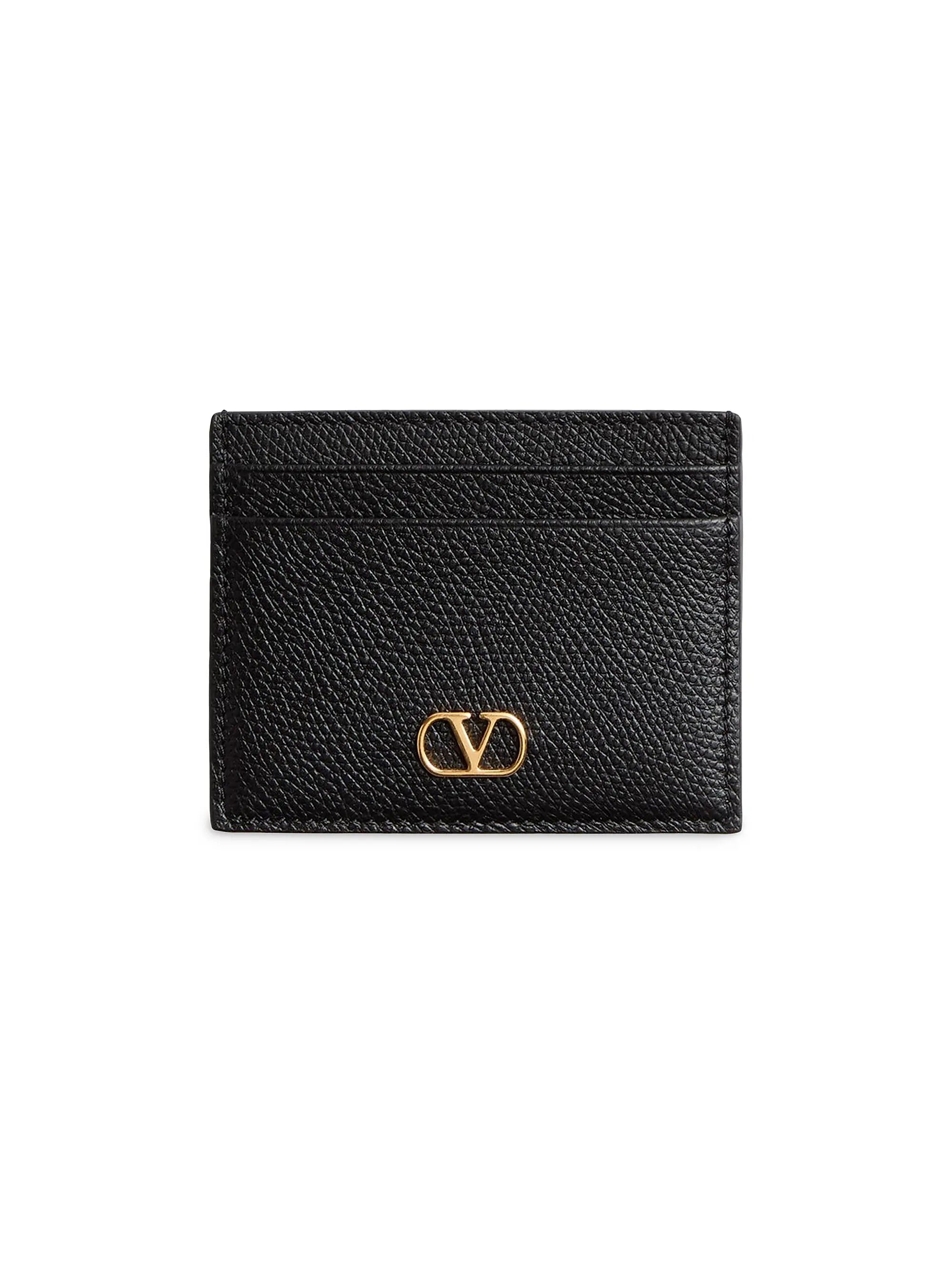 Valentino Garavani VLogo Signature Grainy Calfskin Card Holder