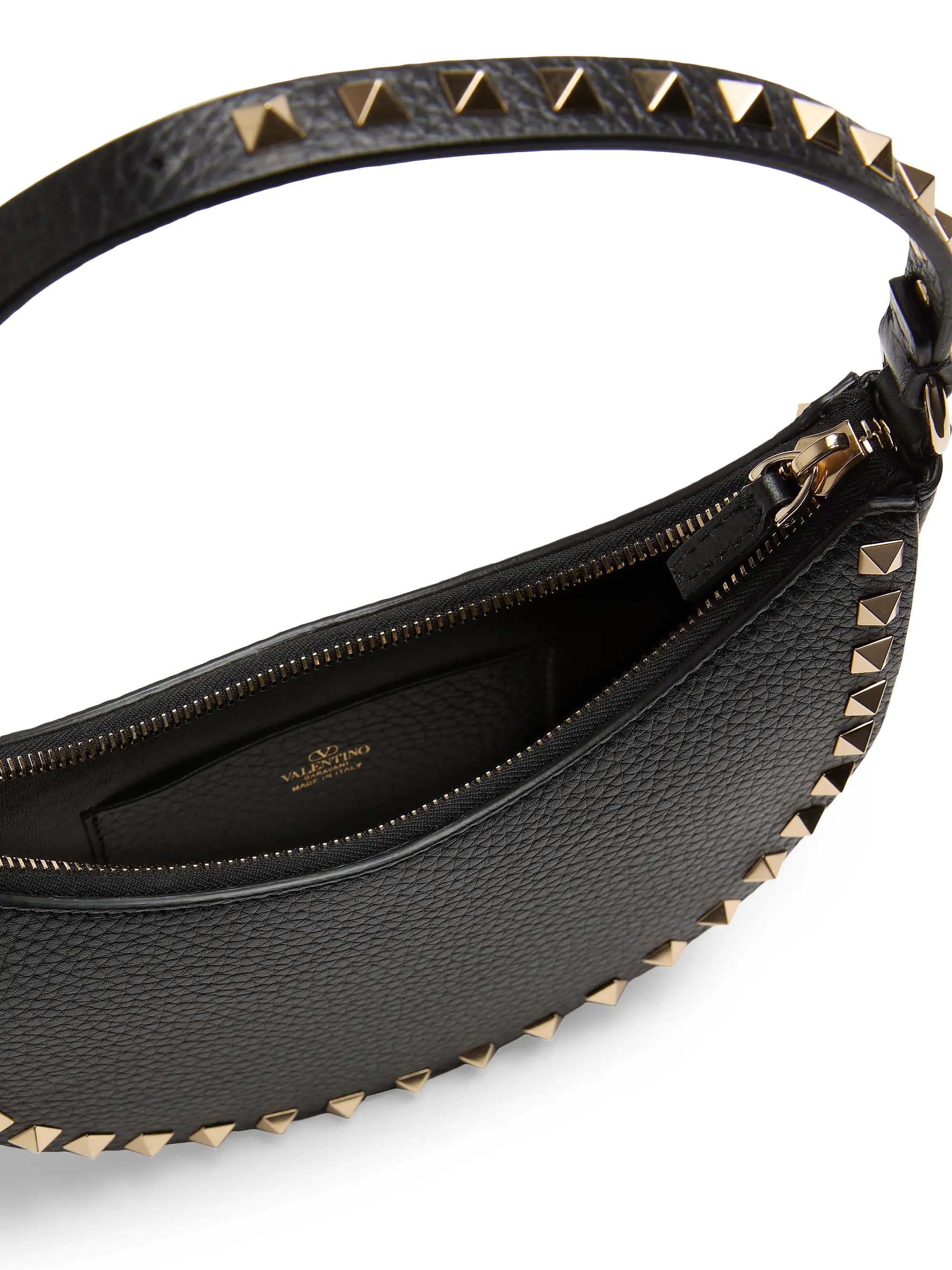 Valentino Garavani Mini Rockstud Hobo Bag in Grainy Calfskin