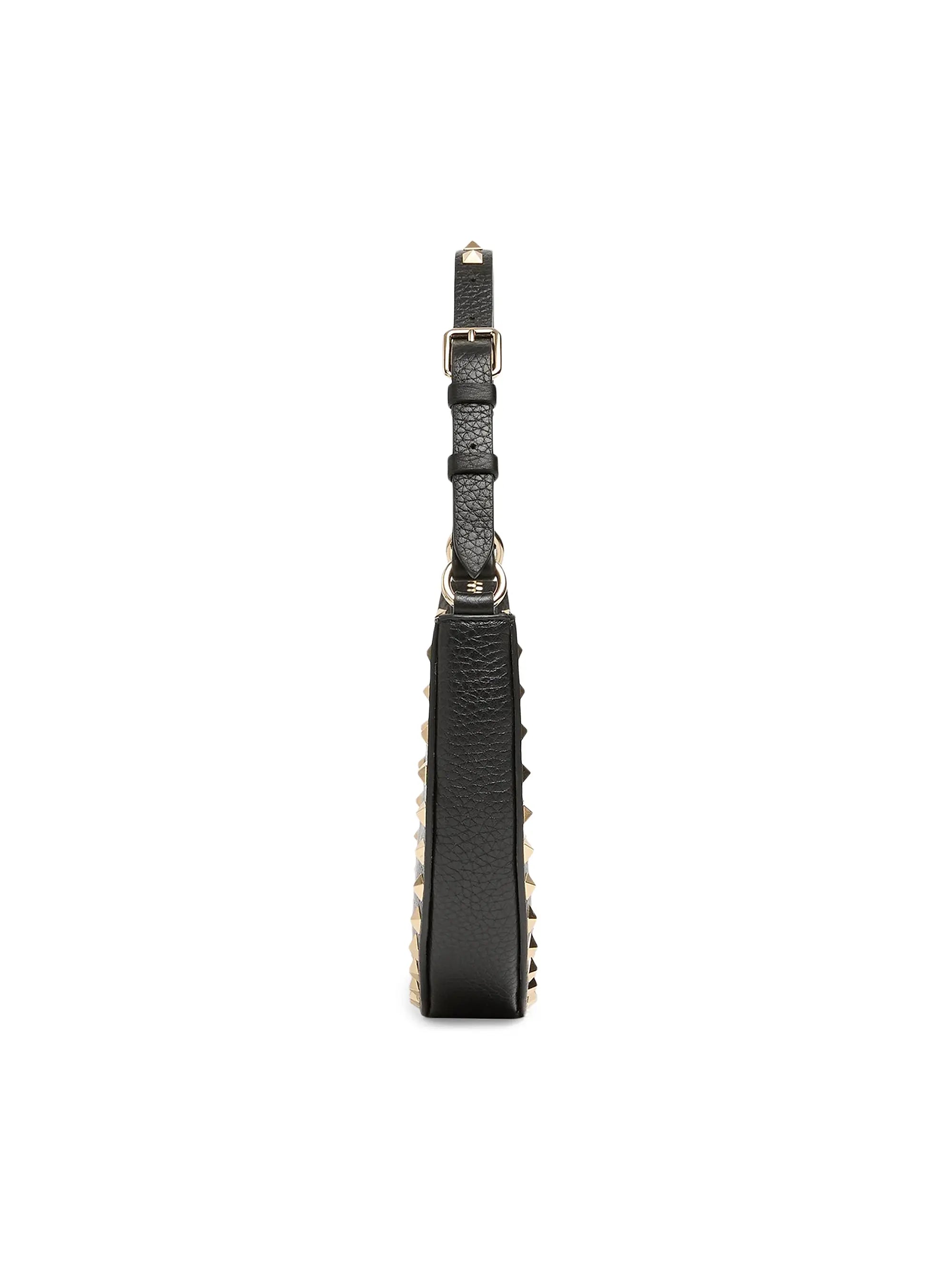 Valentino Garavani Mini Rockstud Hobo Bag in Grainy Calfskin