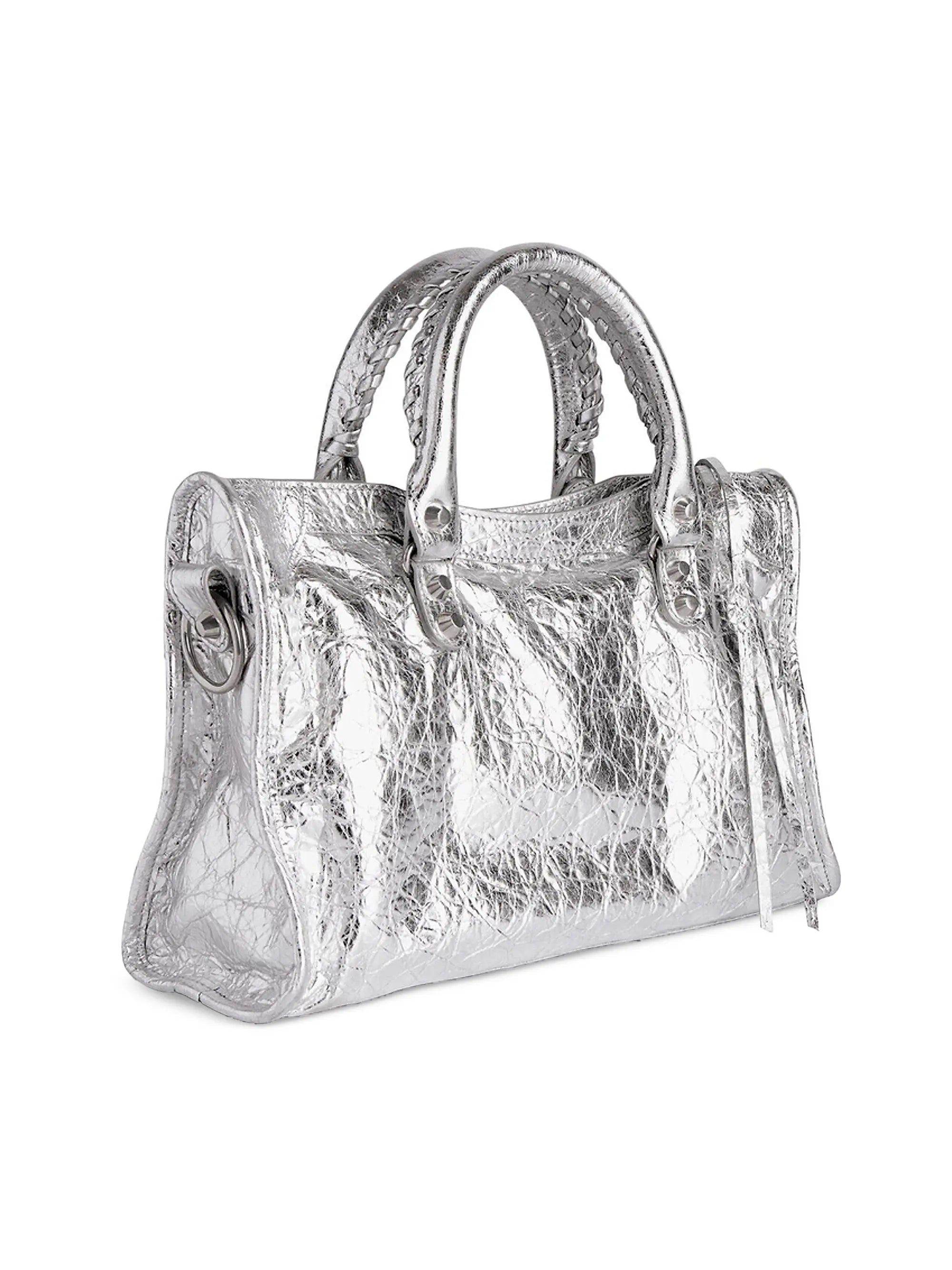 Balenciaga Le City Small Top Handle Metallized Bag