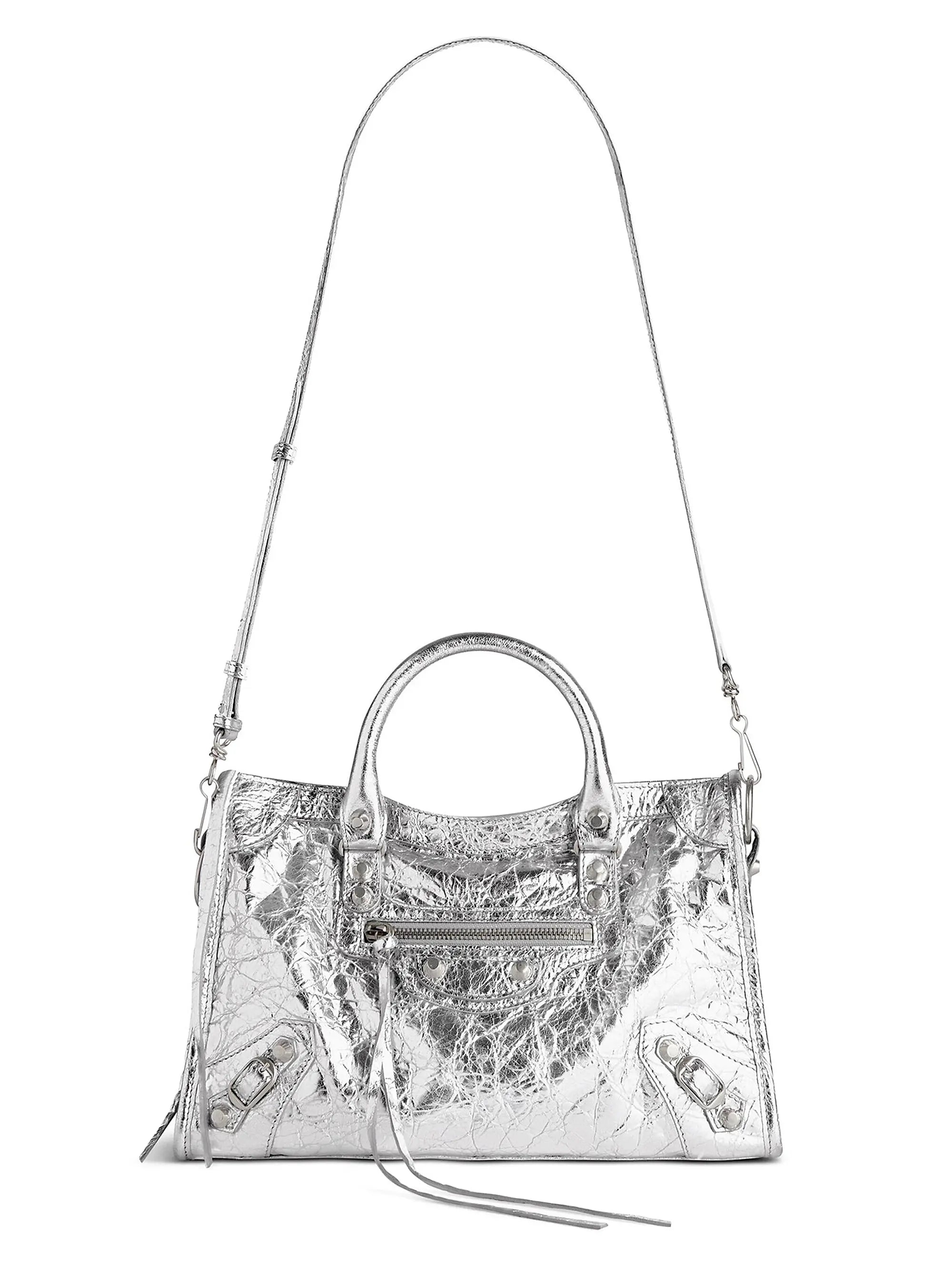 Balenciaga Le City Small Top Handle Metallized Bag