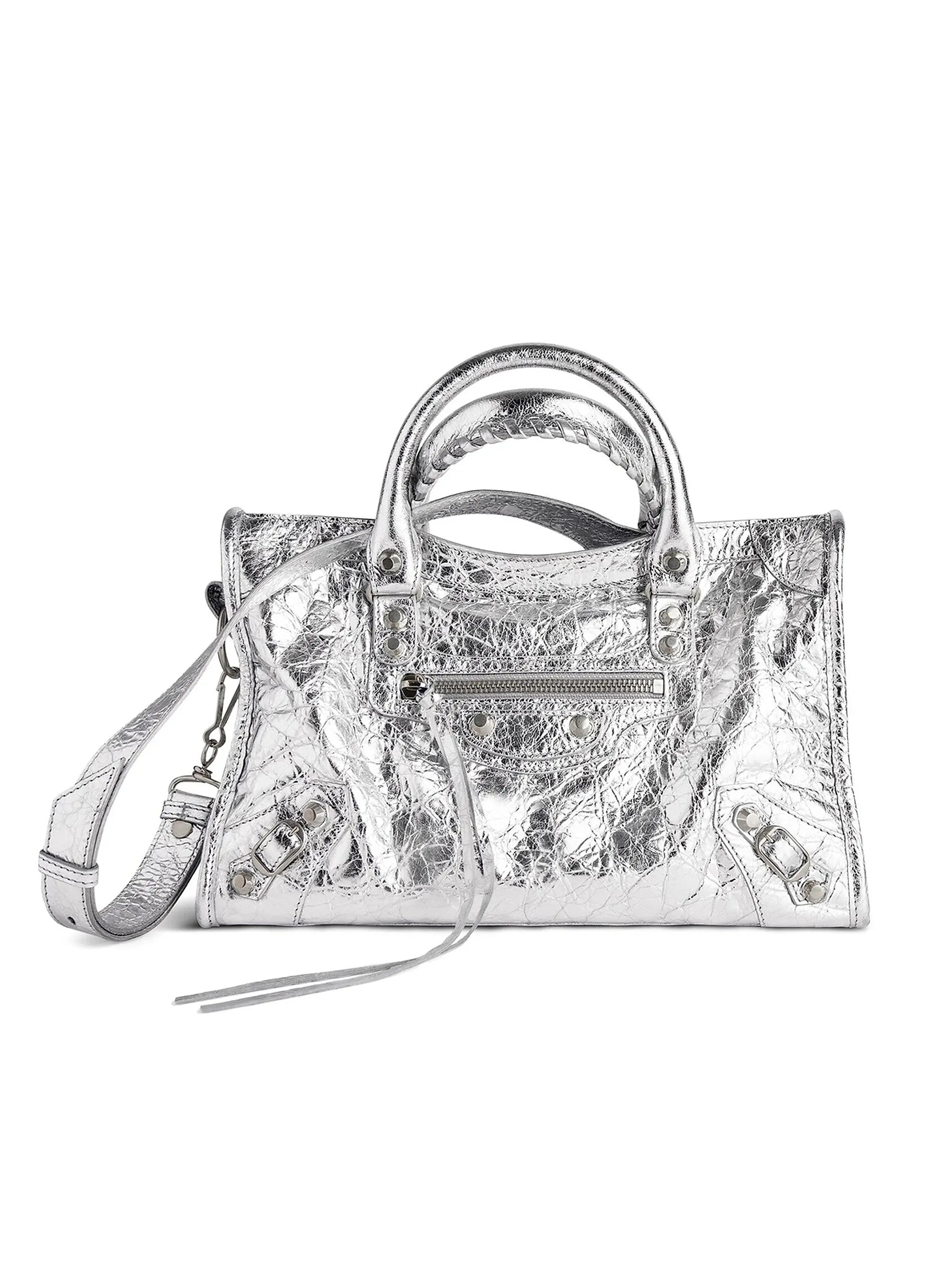 Balenciaga Le City Small Top Handle Metallized Bag