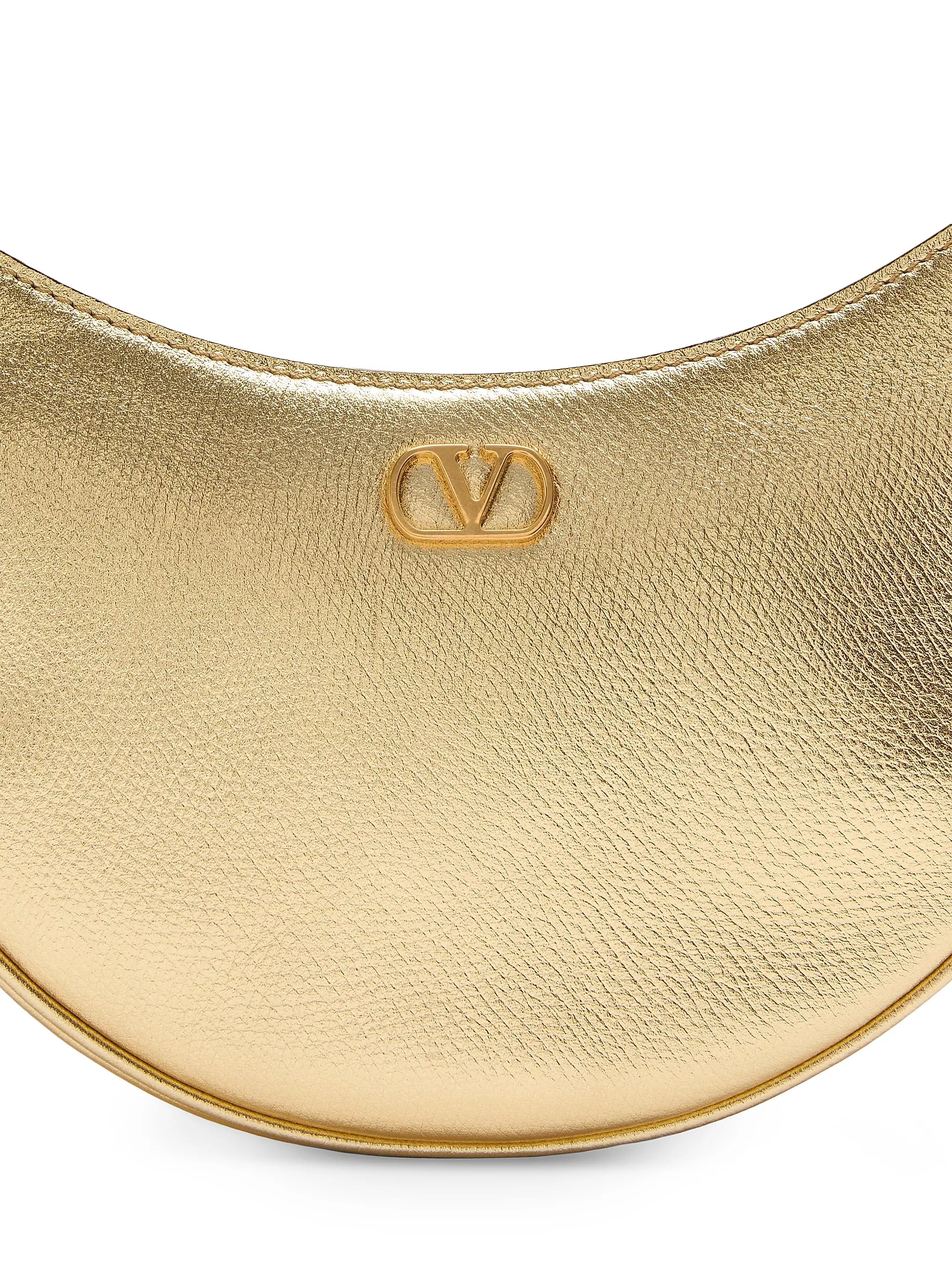 Valentino Garavani VLogo Signature Mini Hobo Bag in Laminated Grainy Calfskin