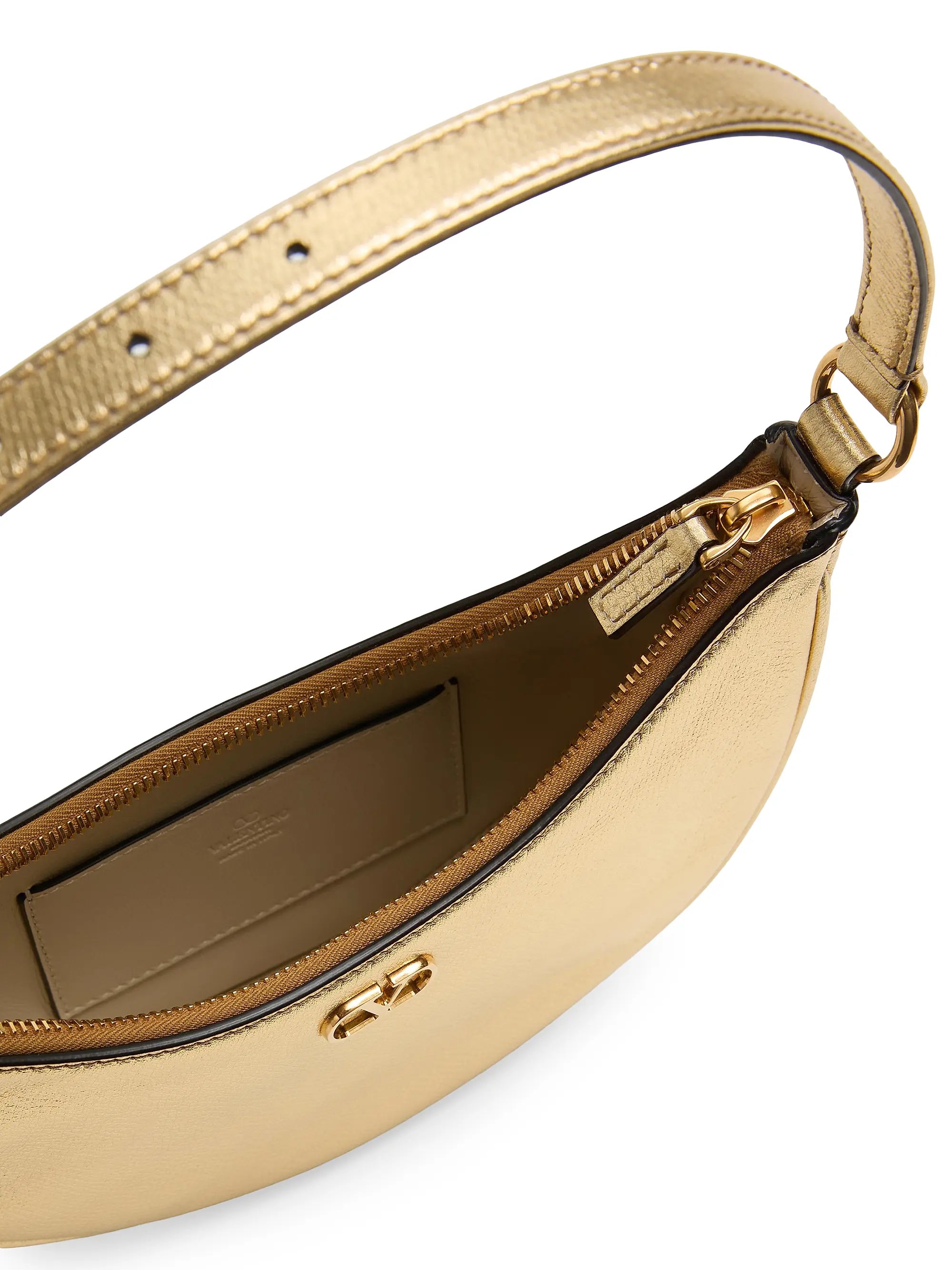 Valentino Garavani VLogo Signature Mini Hobo Bag in Laminated Grainy Calfskin