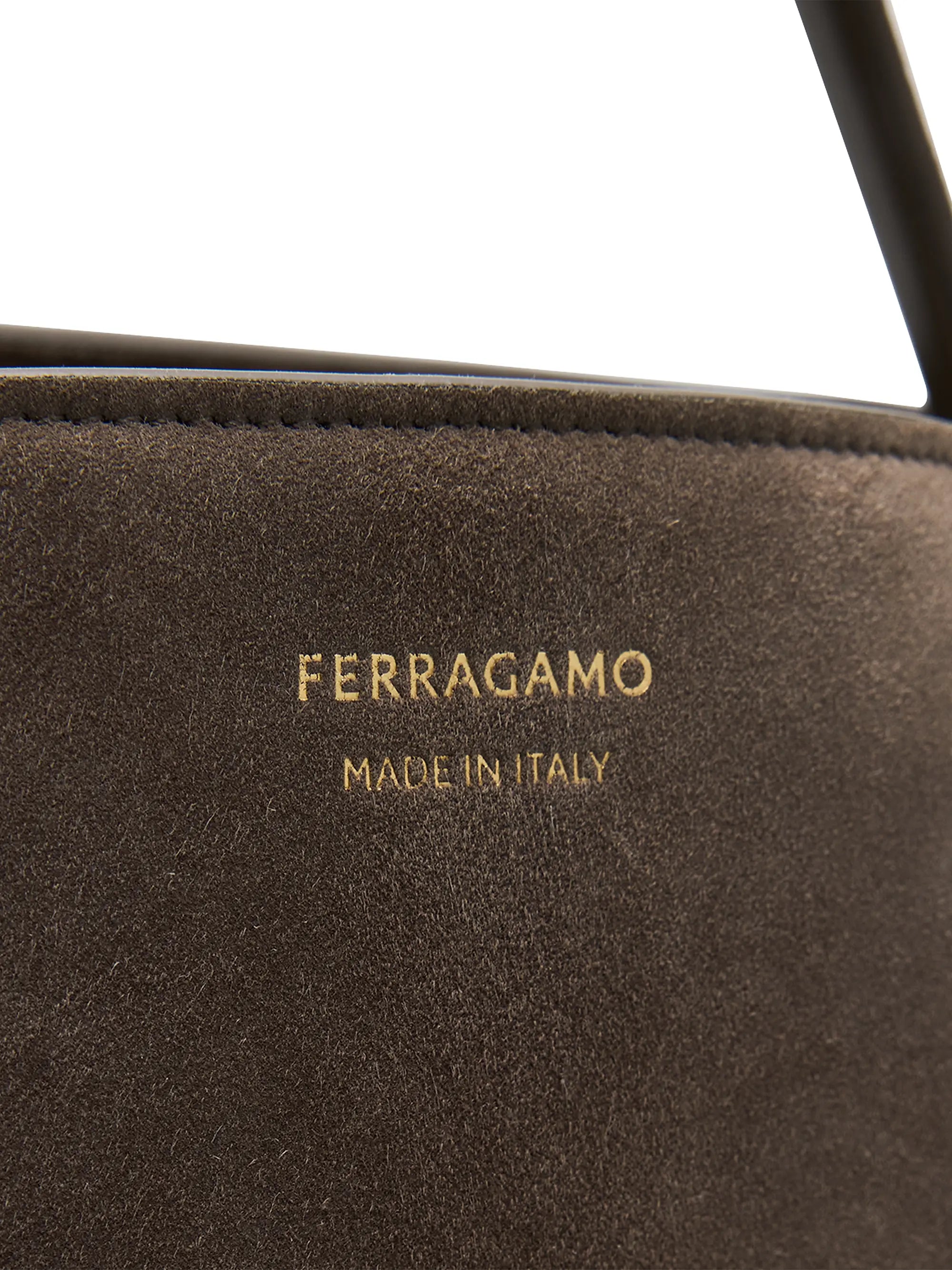 FERRAGAMO Medium Hug Soft Suede Top Handle Bag