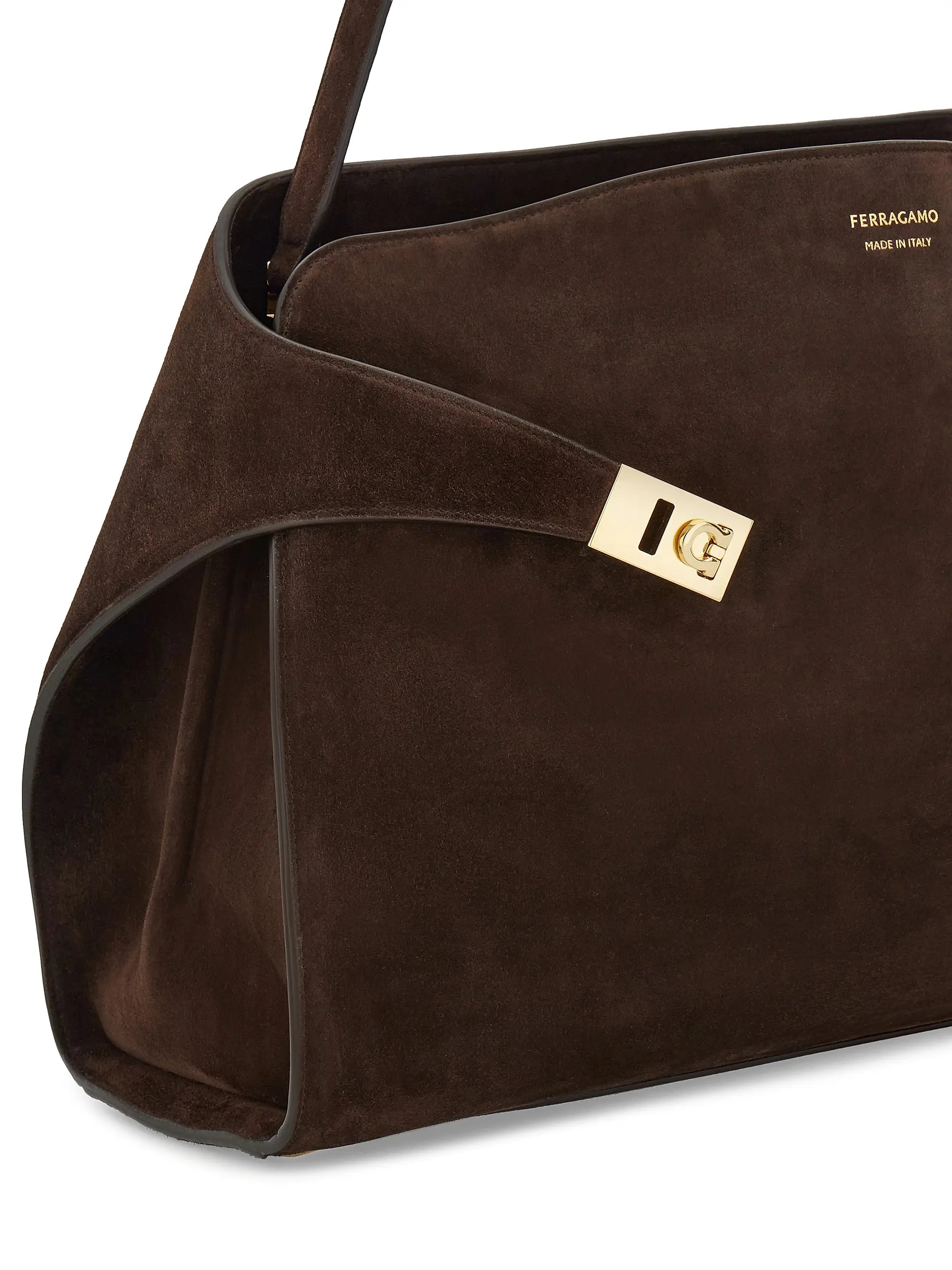 FERRAGAMO Hug Suede Shoulder Bag