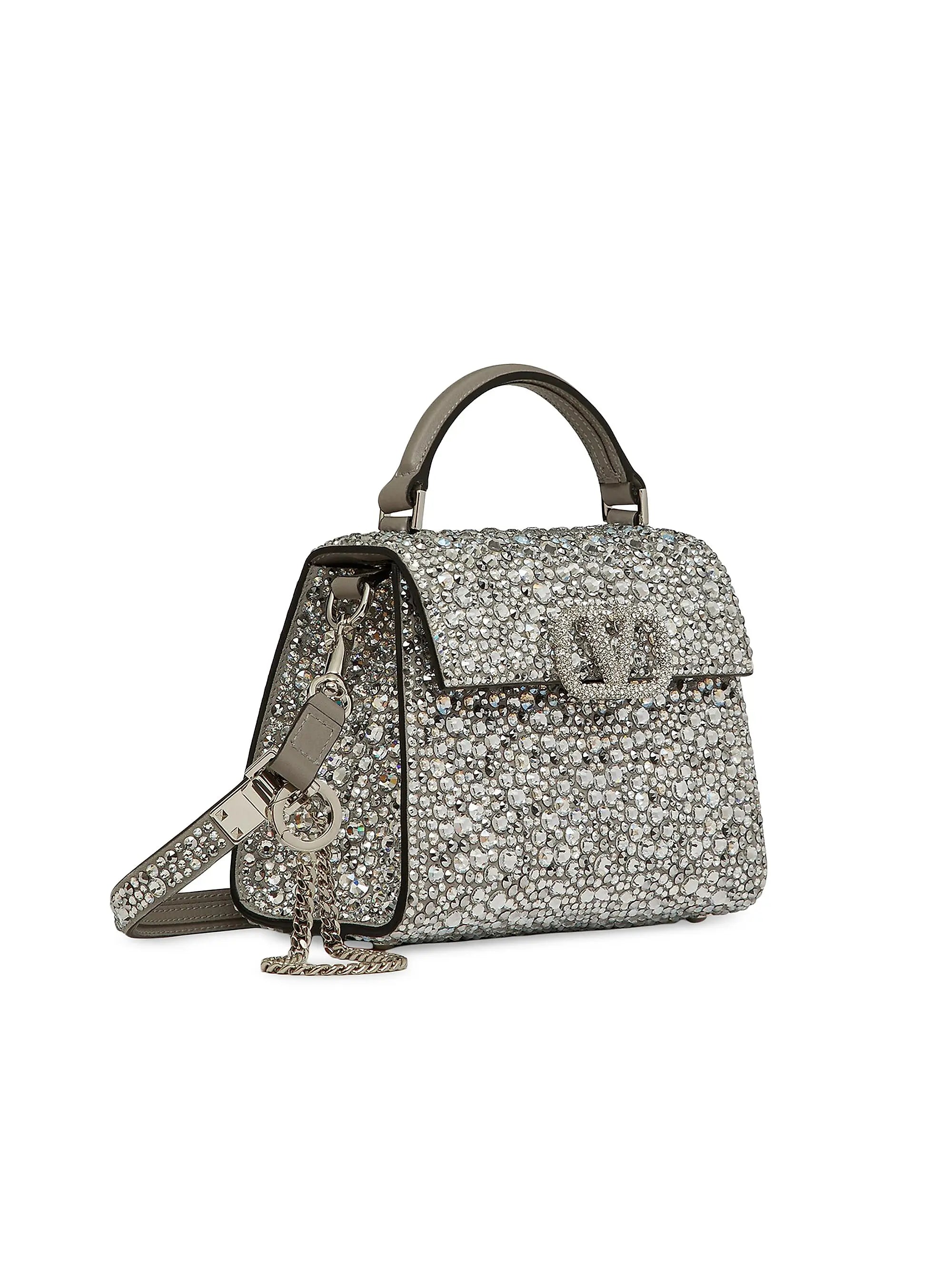 Valentino Garavani Mini VSling Top Handle Bag with Sparkling Embroidery