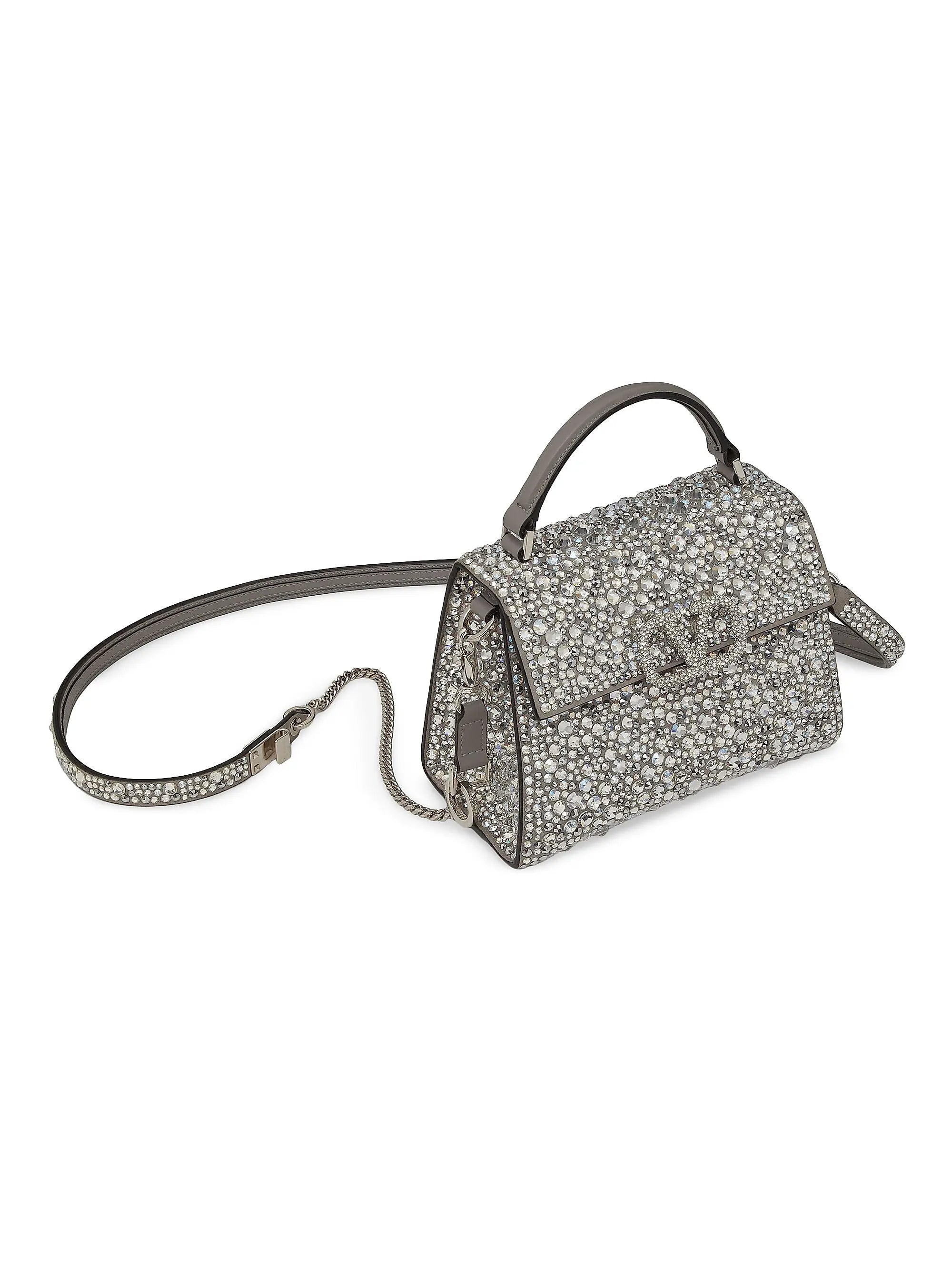 Valentino Garavani Mini VSling Top Handle Bag with Sparkling Embroidery