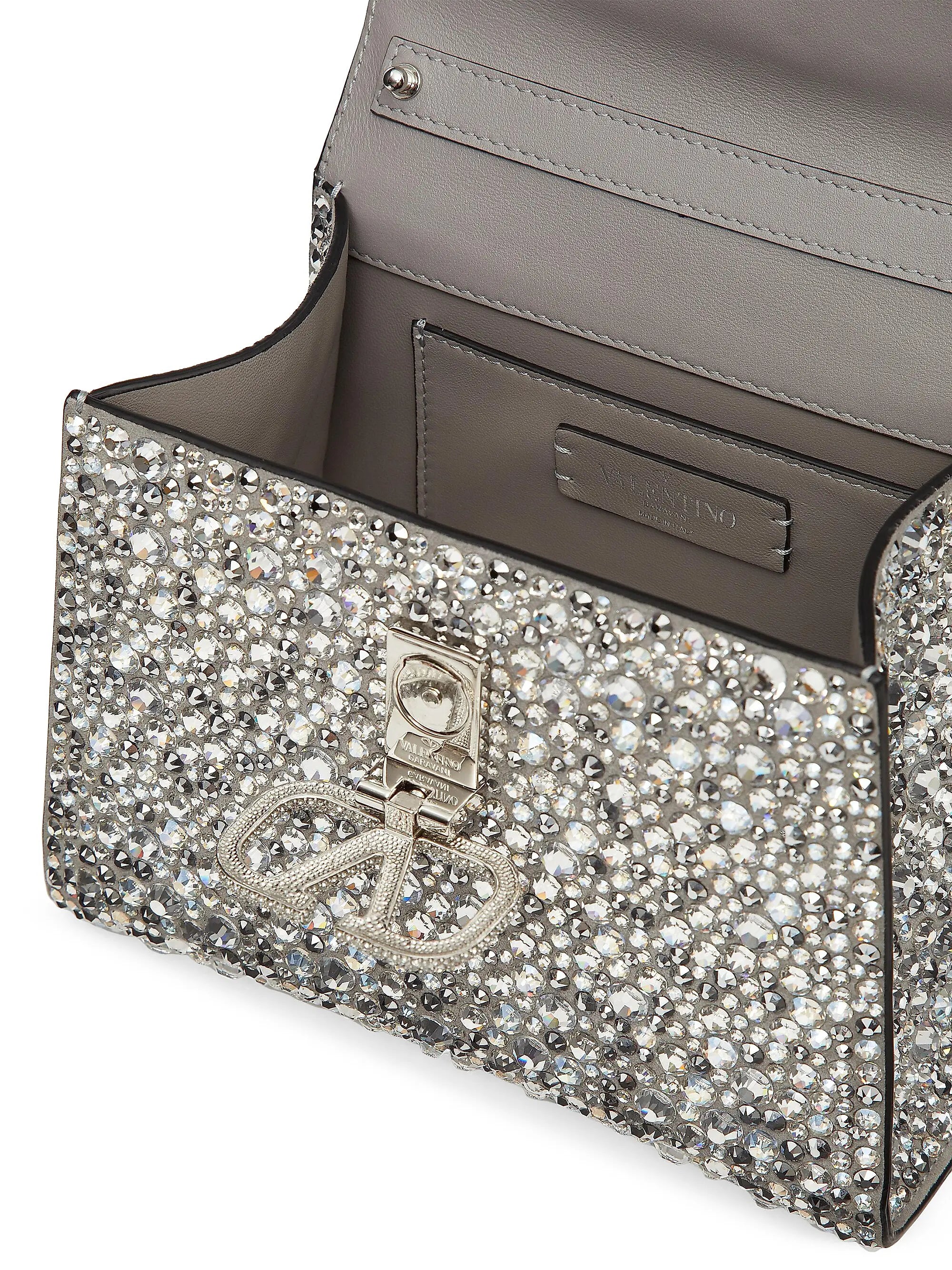 Valentino Garavani Mini VSling Top Handle Bag with Sparkling Embroidery