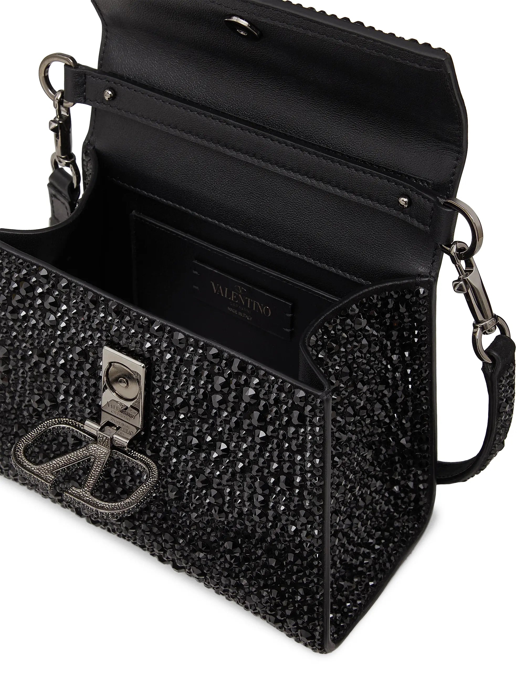 Valentino Garavani Mini VSling Top Handle Bag with Sparkling Embroidery
