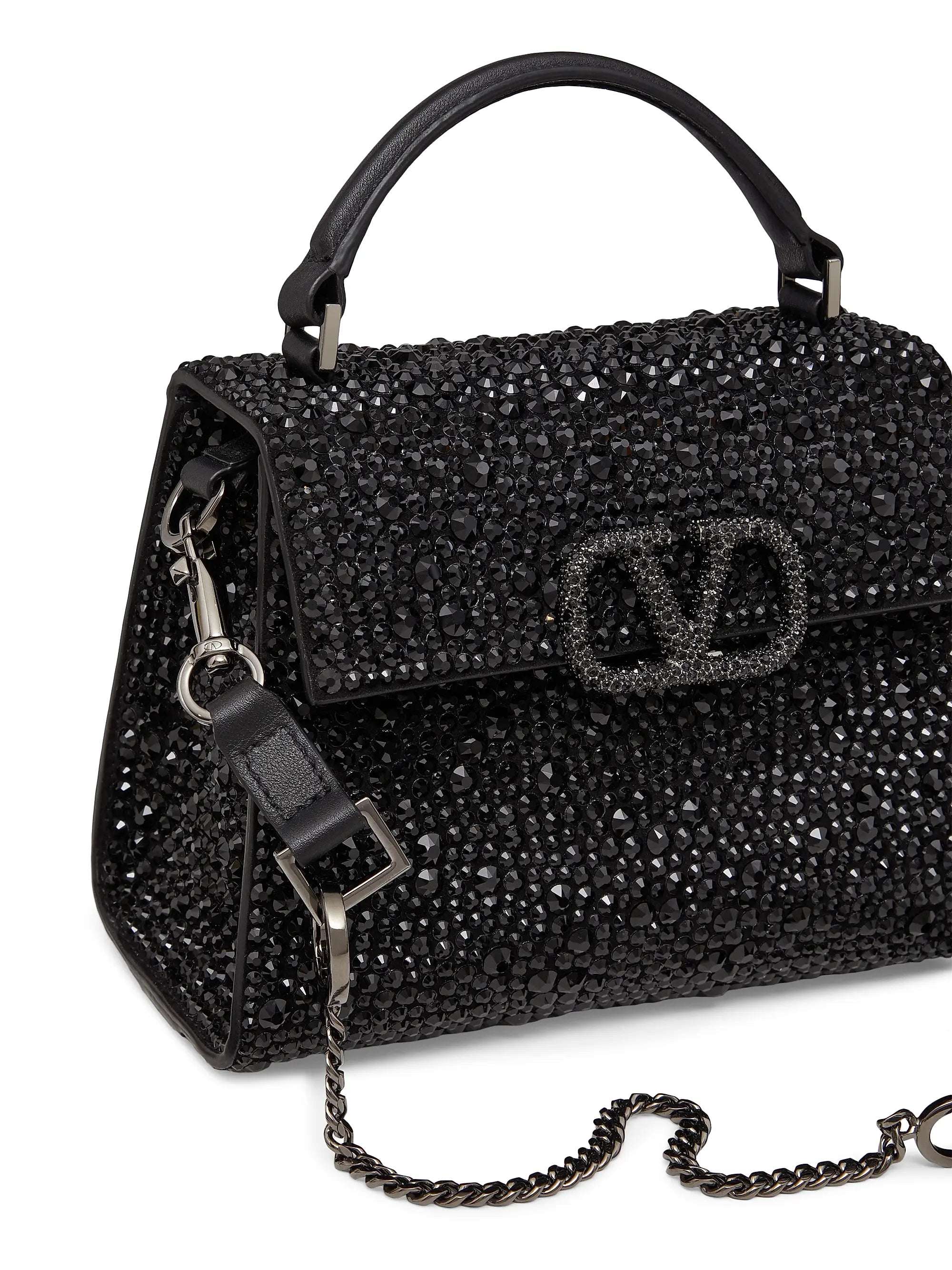 Valentino Garavani Mini VSling Top Handle Bag with Sparkling Embroidery