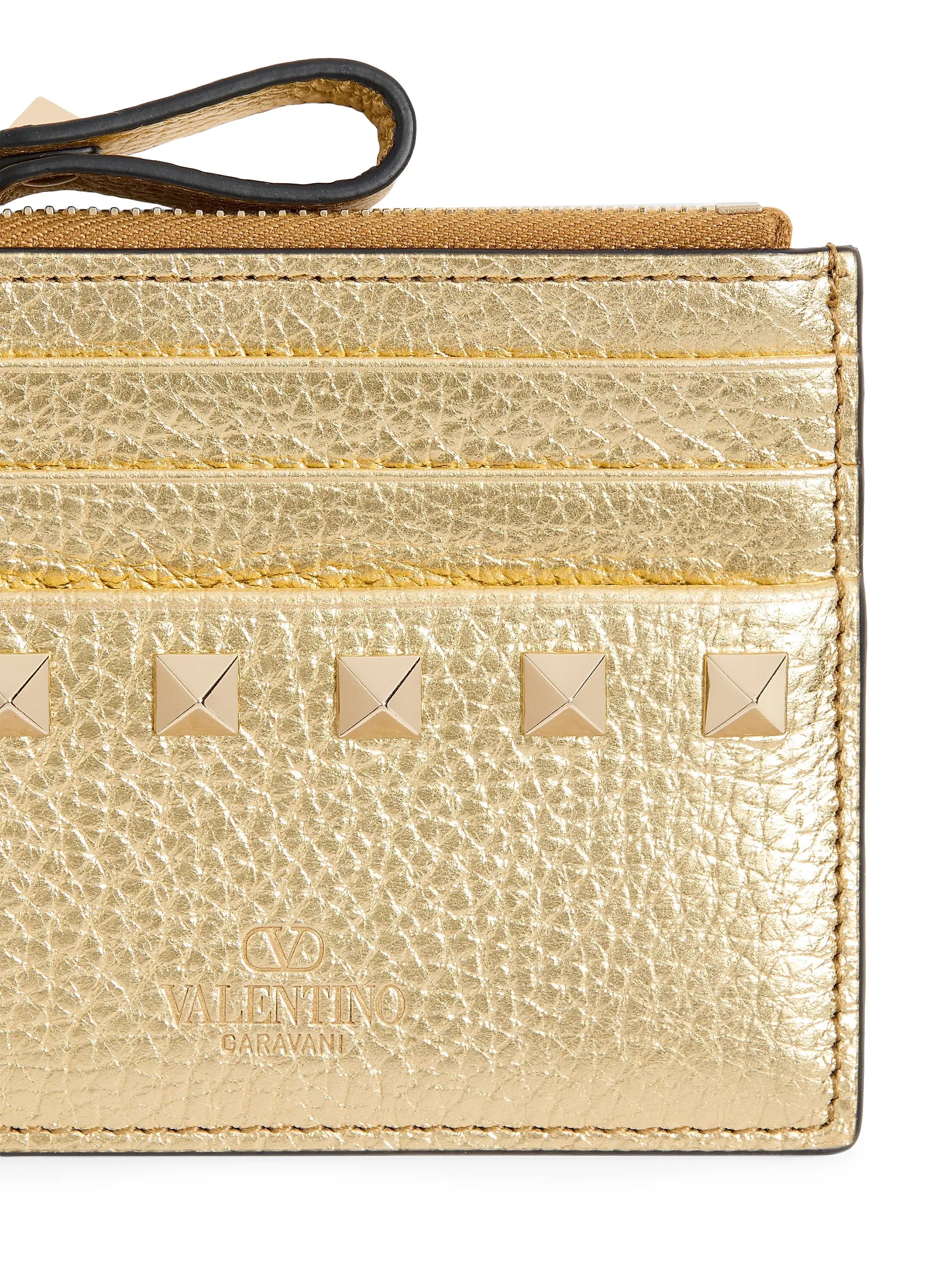 Valentino Garavani Rockstud Calfskin Card Holder