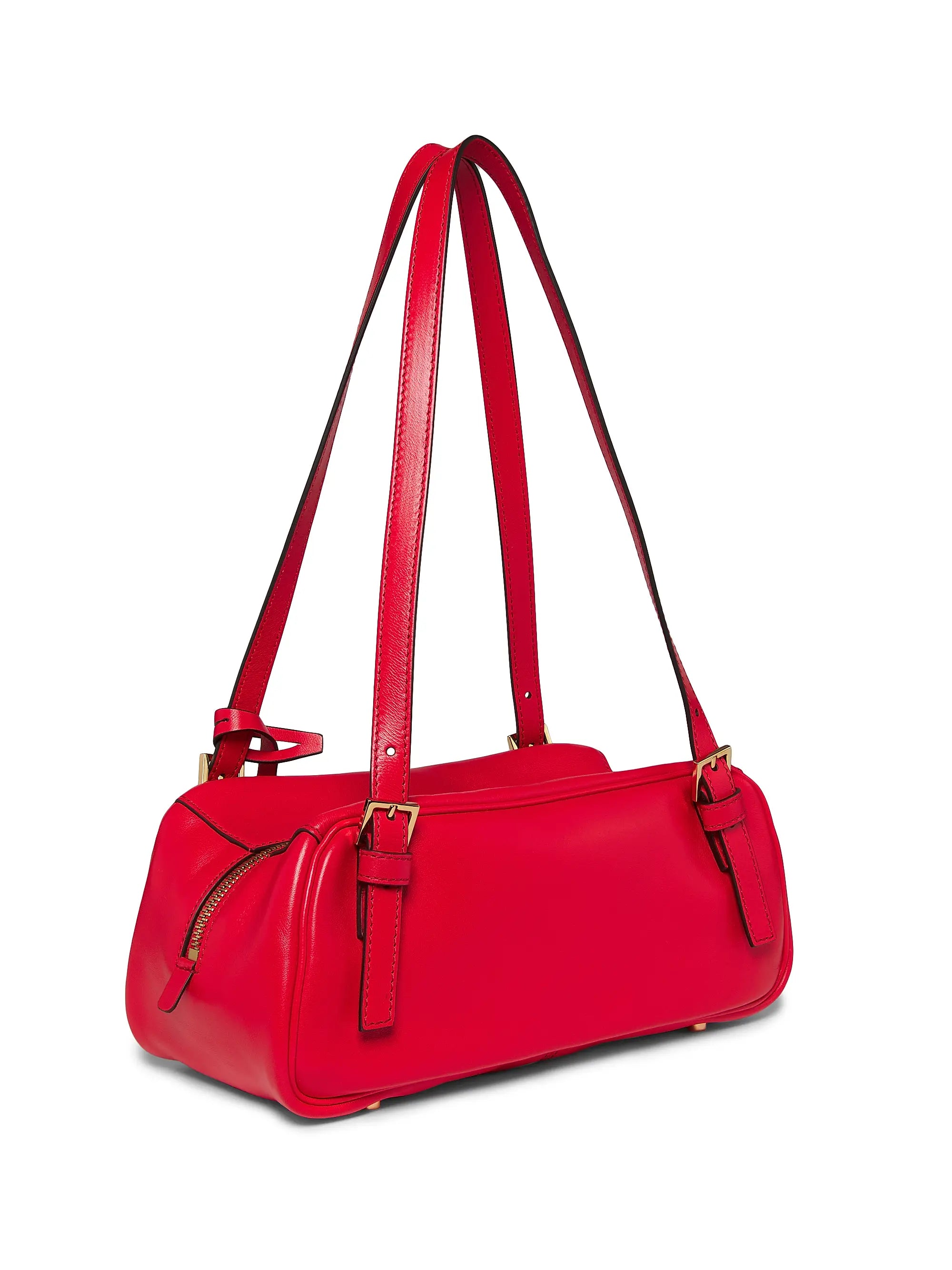 Versace Tag Bowling Leather Shoulder Bag