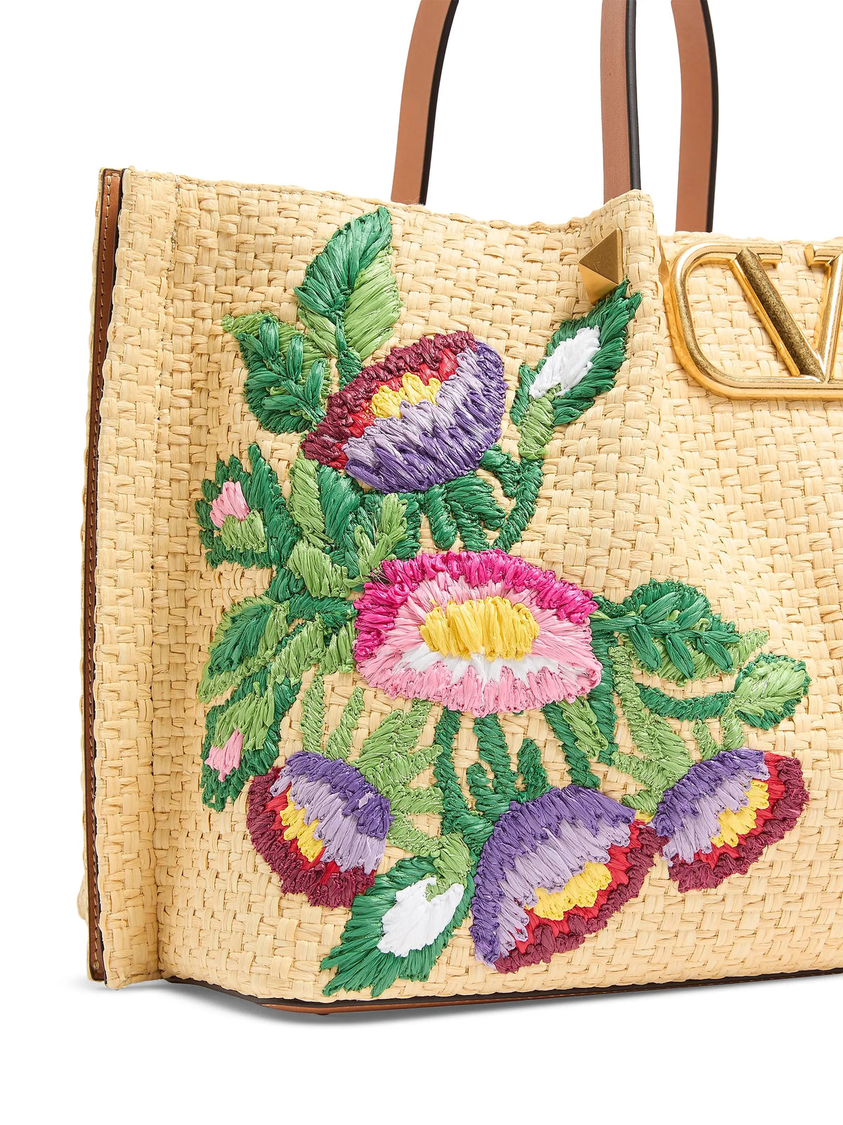 Valentino Garavani Medium Shopping Tote Bag in Synthetic Raffia