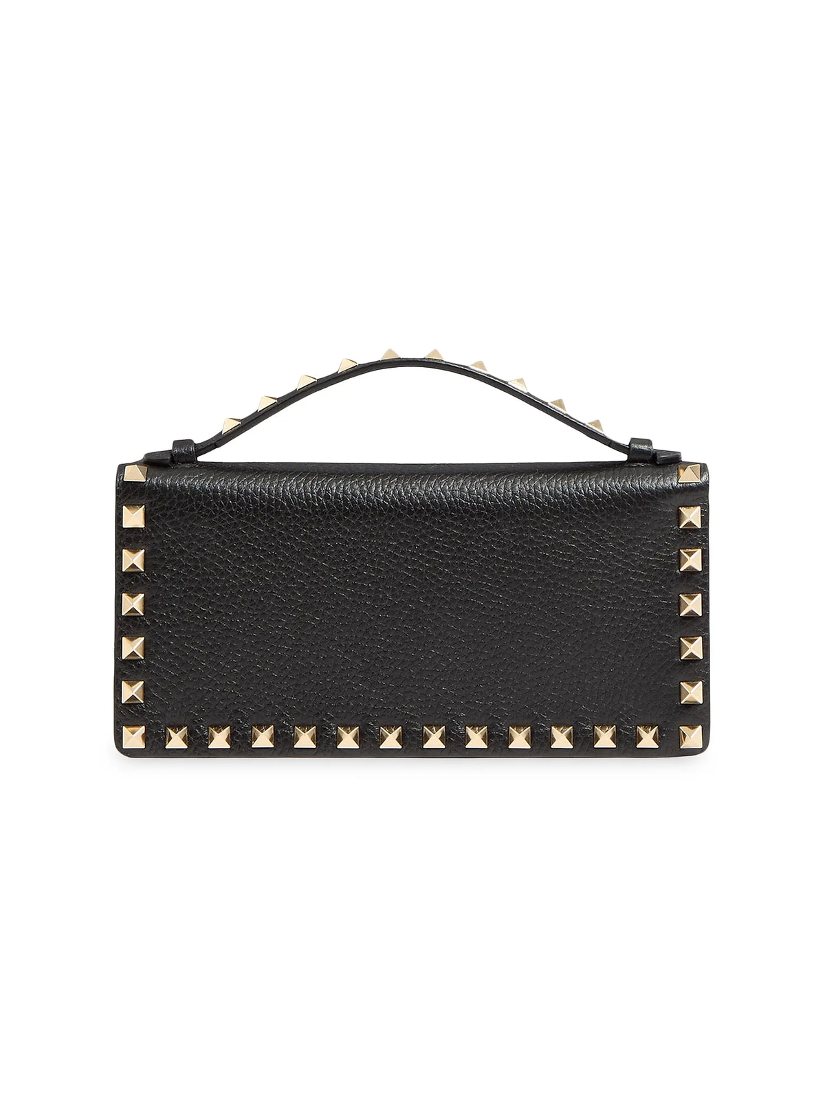 Valentino Garavani Rockstud Wallet with Chain in Grainy Calfskin