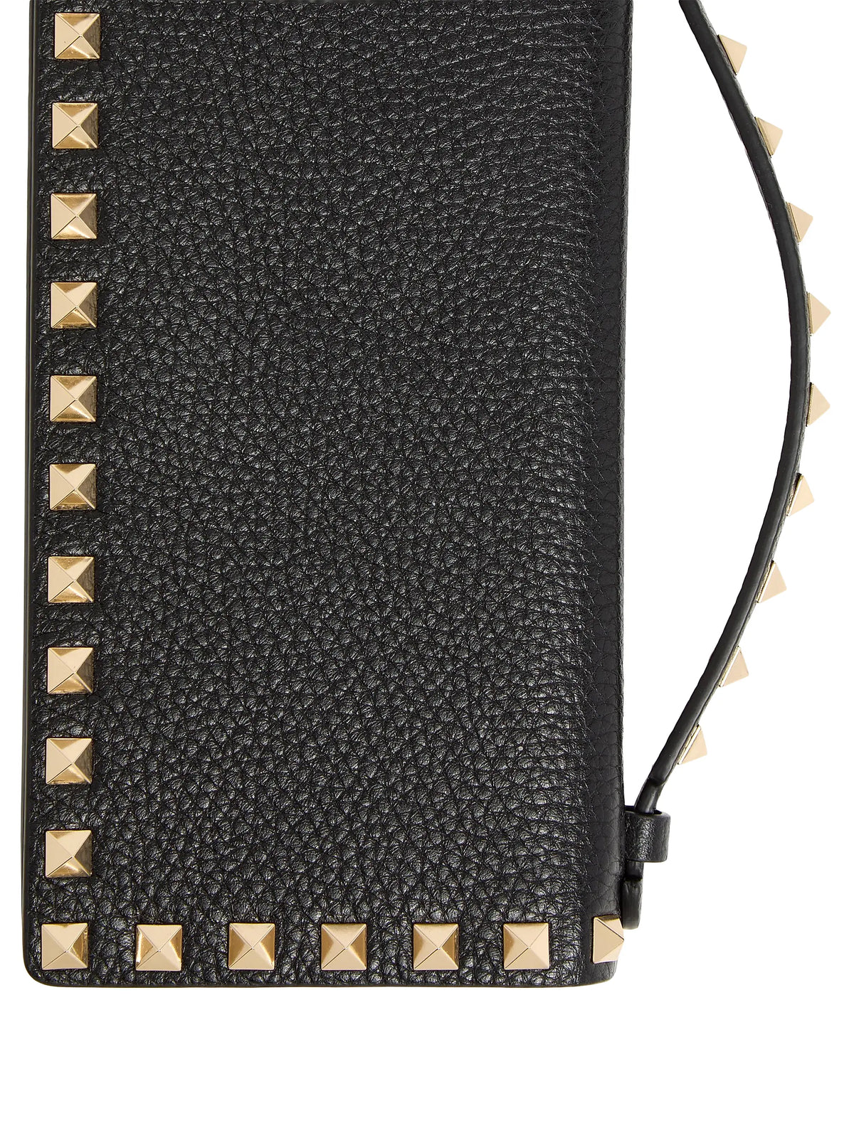 Valentino Garavani Rockstud Wallet with Chain in Grainy Calfskin