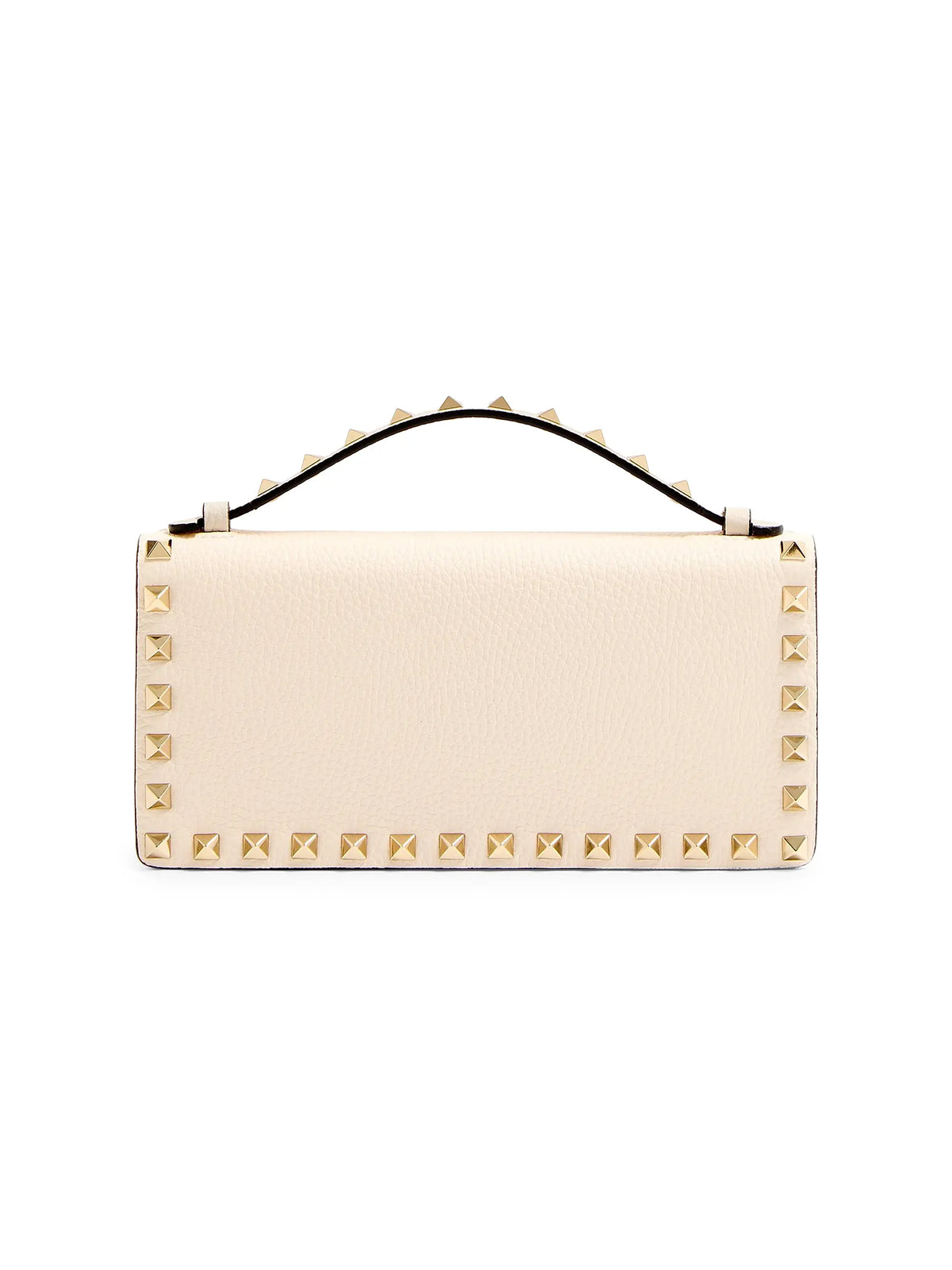 Valentino Garavani Rockstud Wallet with Chain in Grainy Calfskin