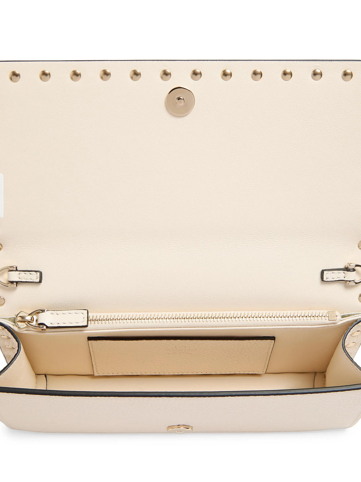 Valentino Garavani Rockstud Wallet with Chain in Grainy Calfskin