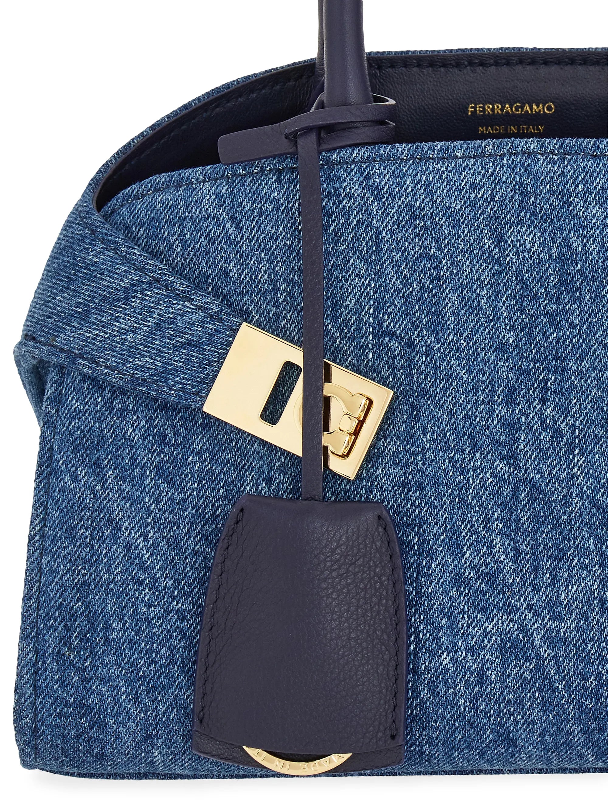 FERRAGAMO Hug Mini Denim Handbag