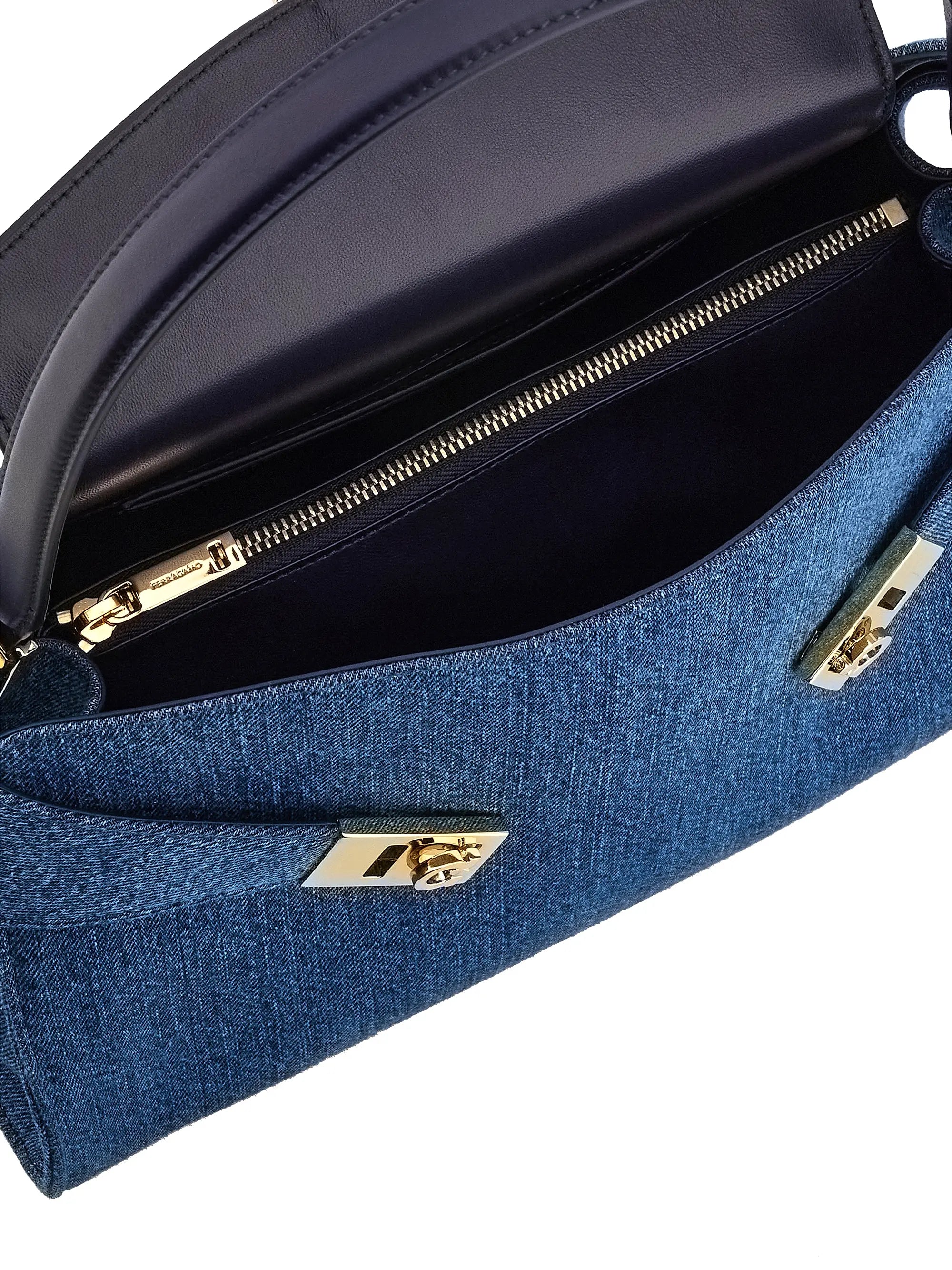 FERRAGAMO Hug Denim Shoulder Bag