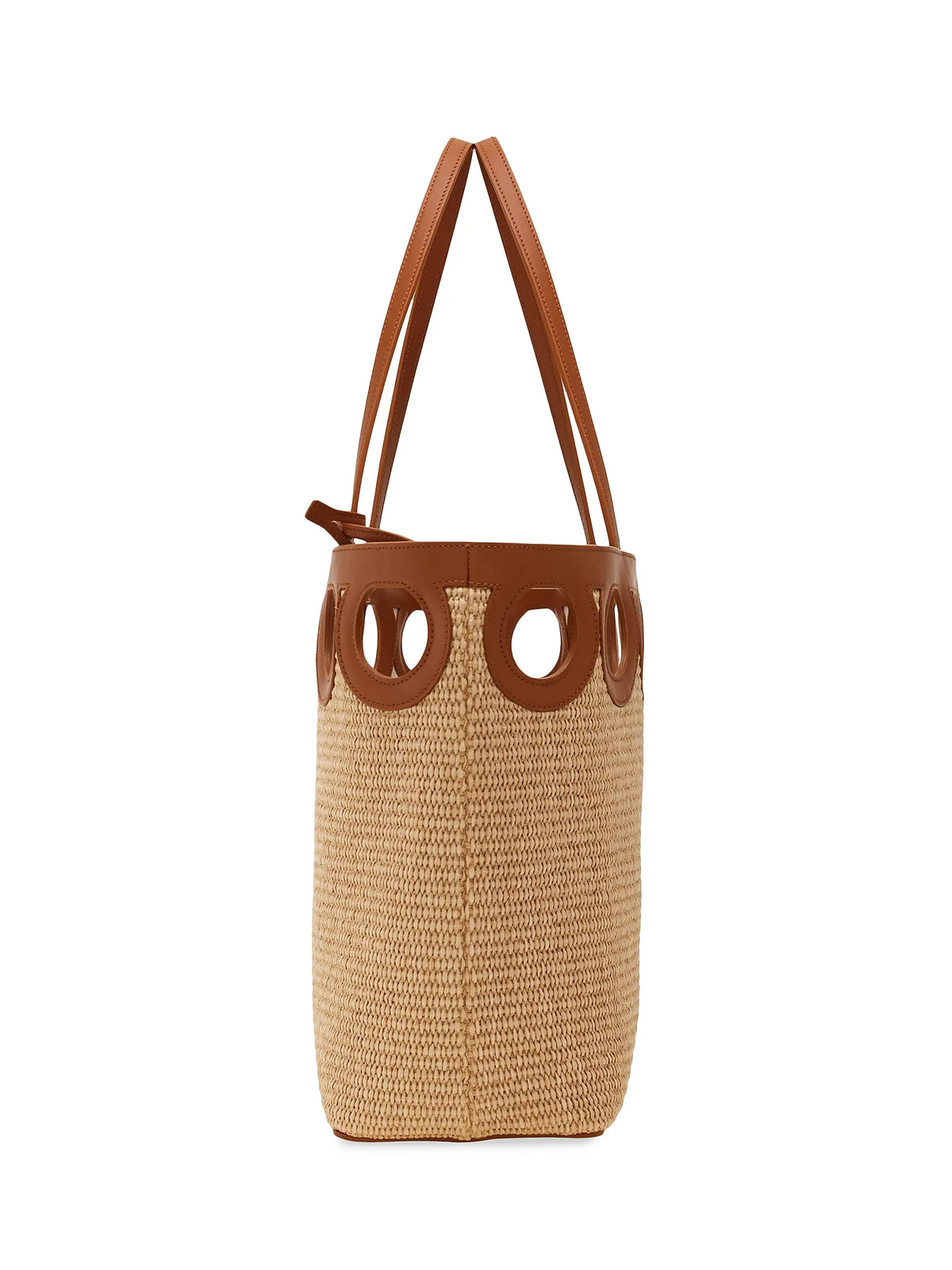 FERRAGAMO Raffia & Leather Tote Bag