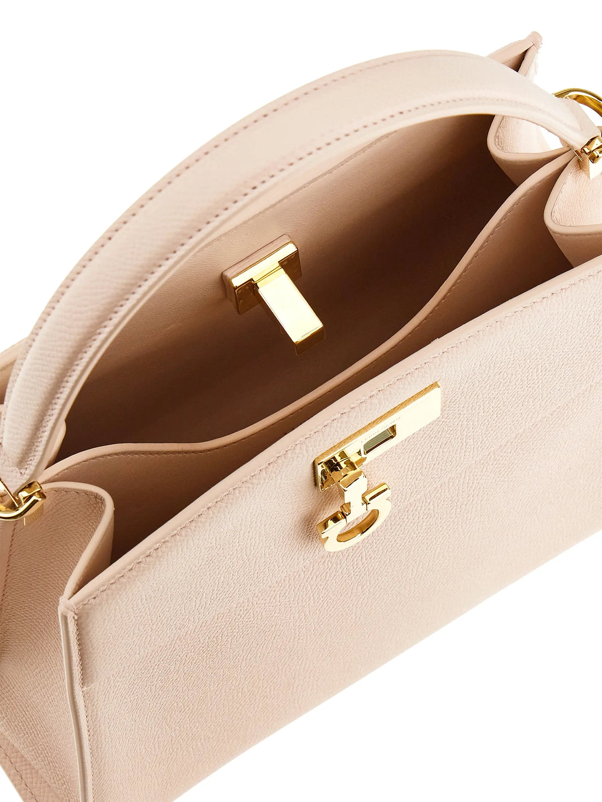 FERRAGAMO Studio Box Leather Top Handle Bag