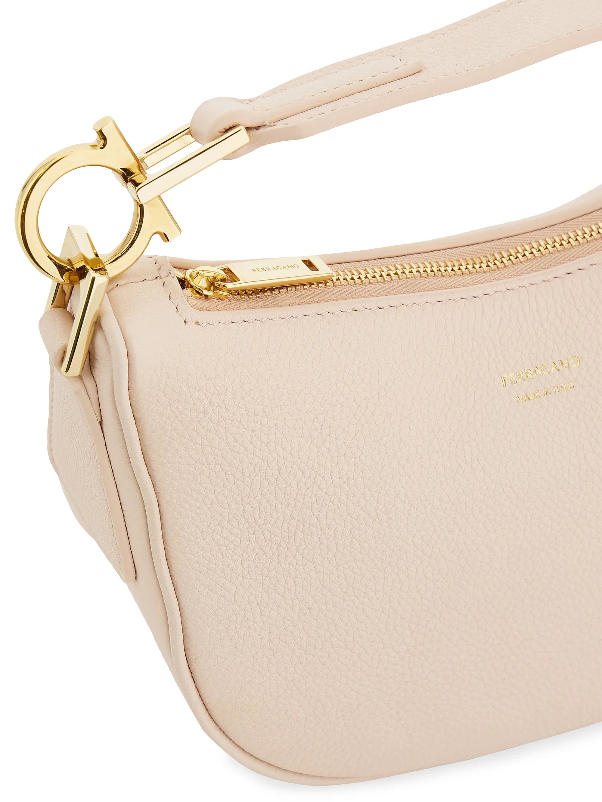 FERRAGAMO Mini Gancini Leather Top Handle Bag