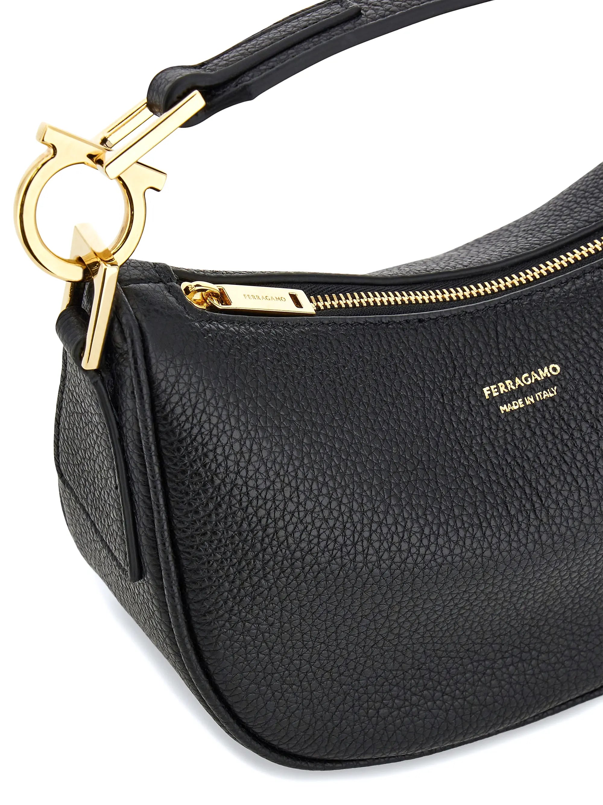 FERRAGAMO Mini Gancini Leather Top Handle Bag