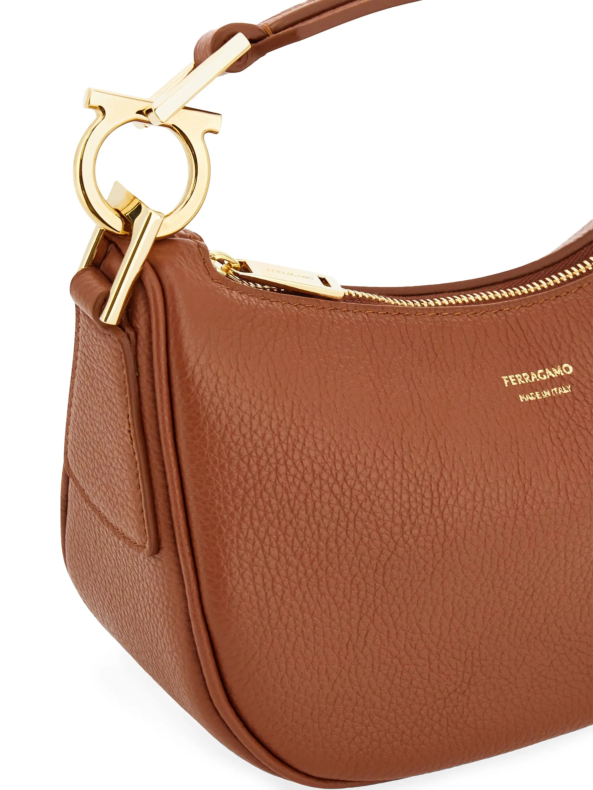 FERRAGAMO Mini Gancini Leather Top Handle Bag