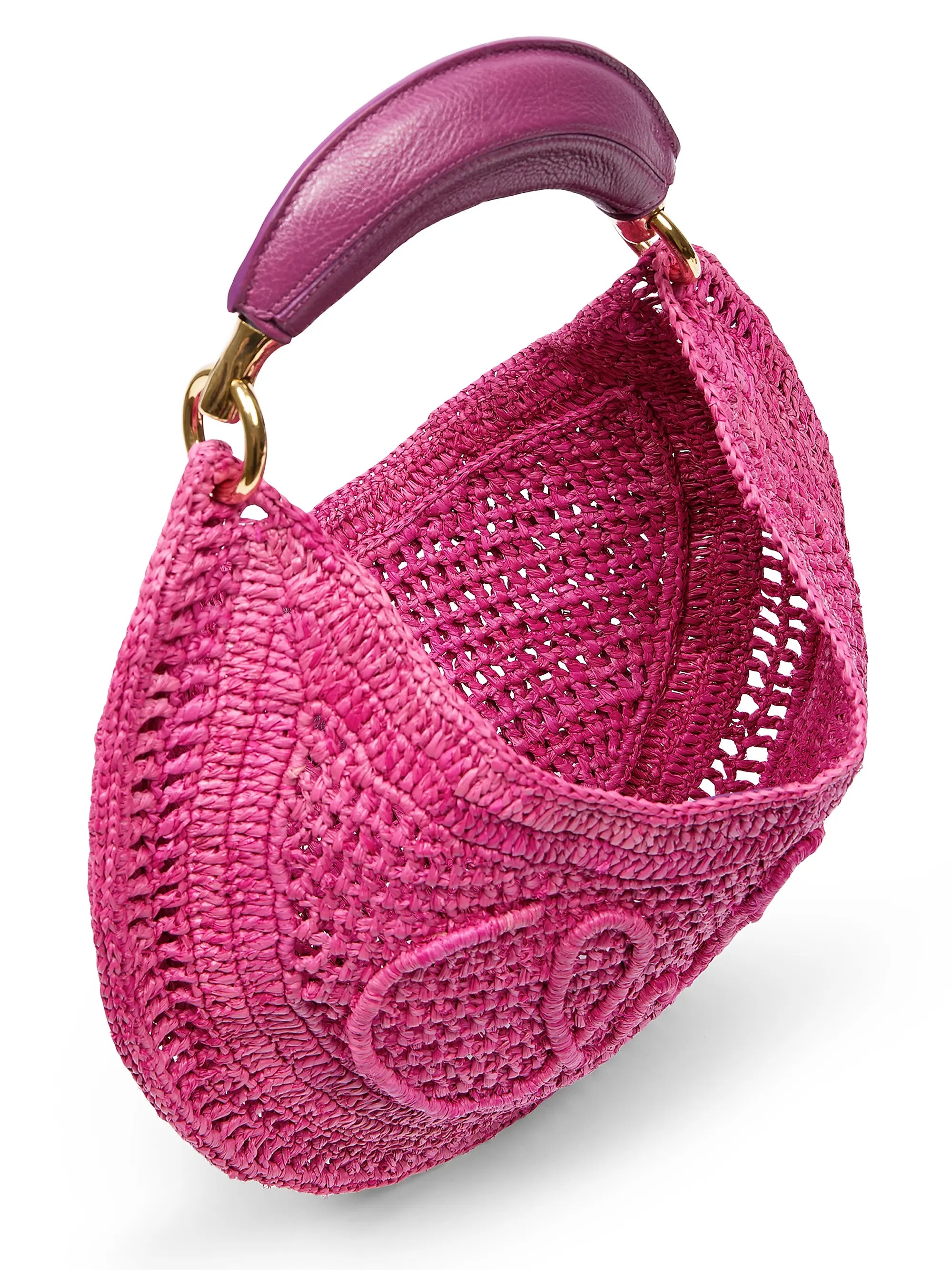 Chloé Summer Banana Logo-Crocheted Hobo Bag