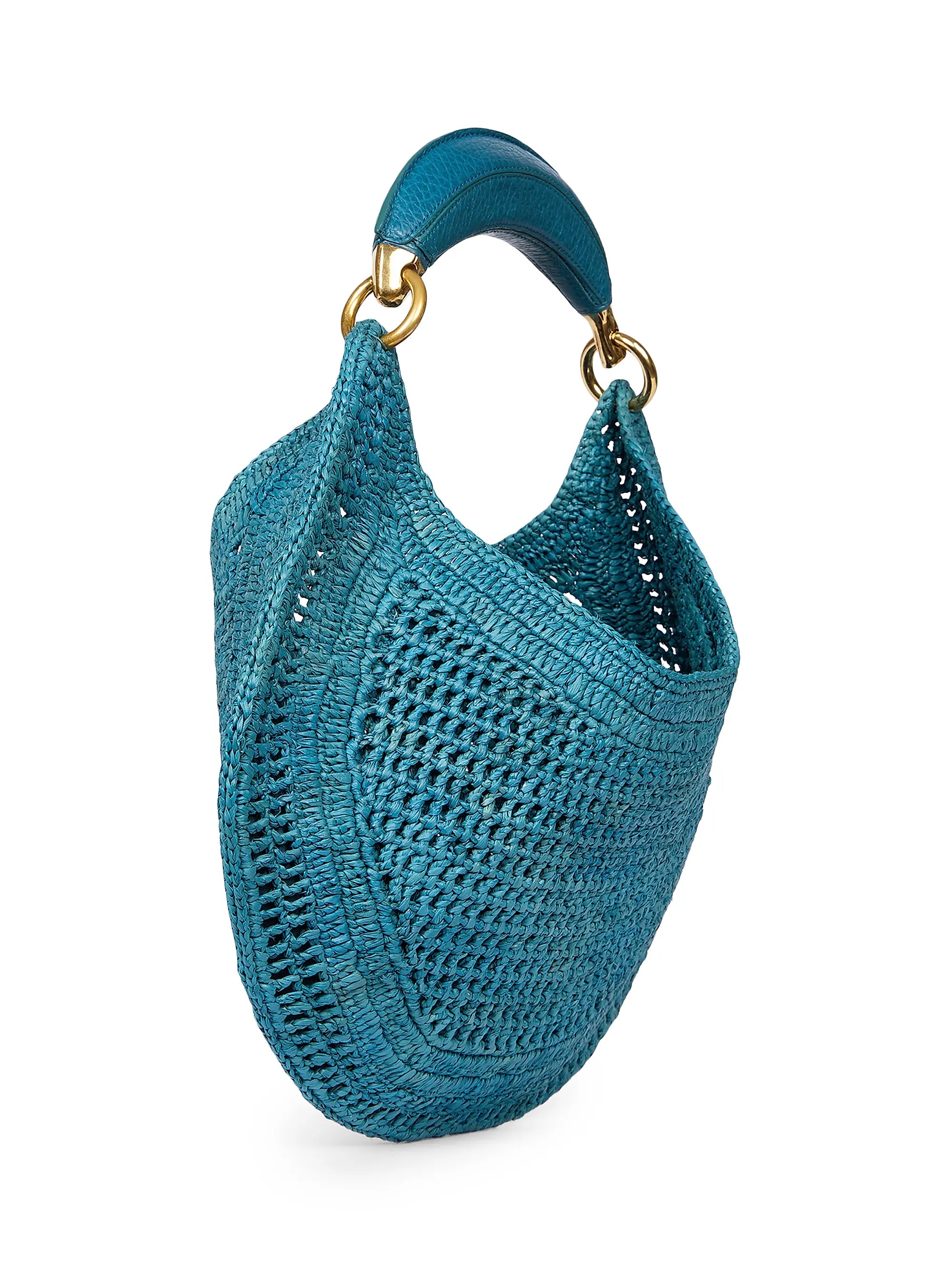 Chloé Summer Banana Logo-Crocheted Hobo Bag