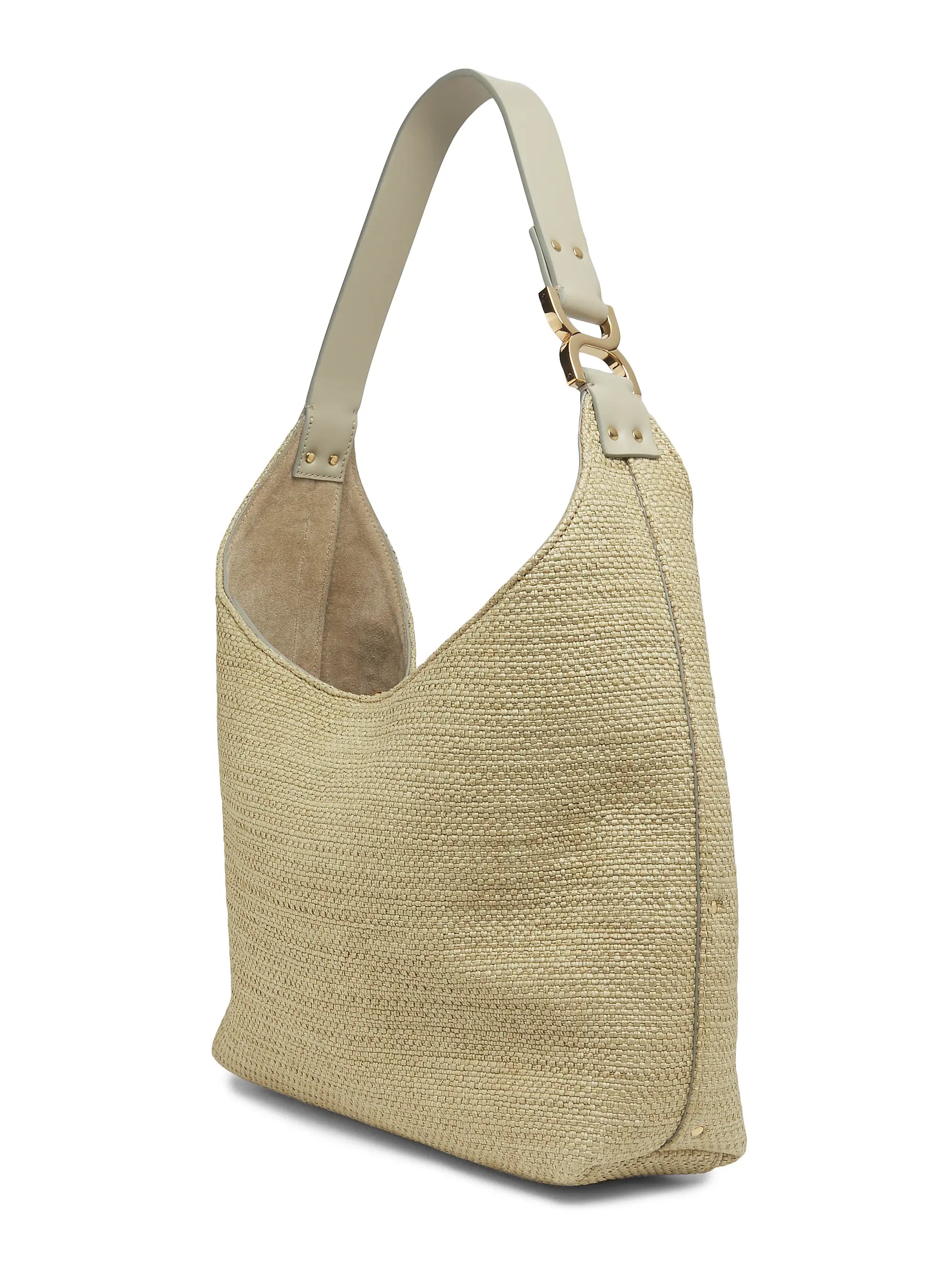 Chloé Small Marcie Logo Raffia Shoulder Bag