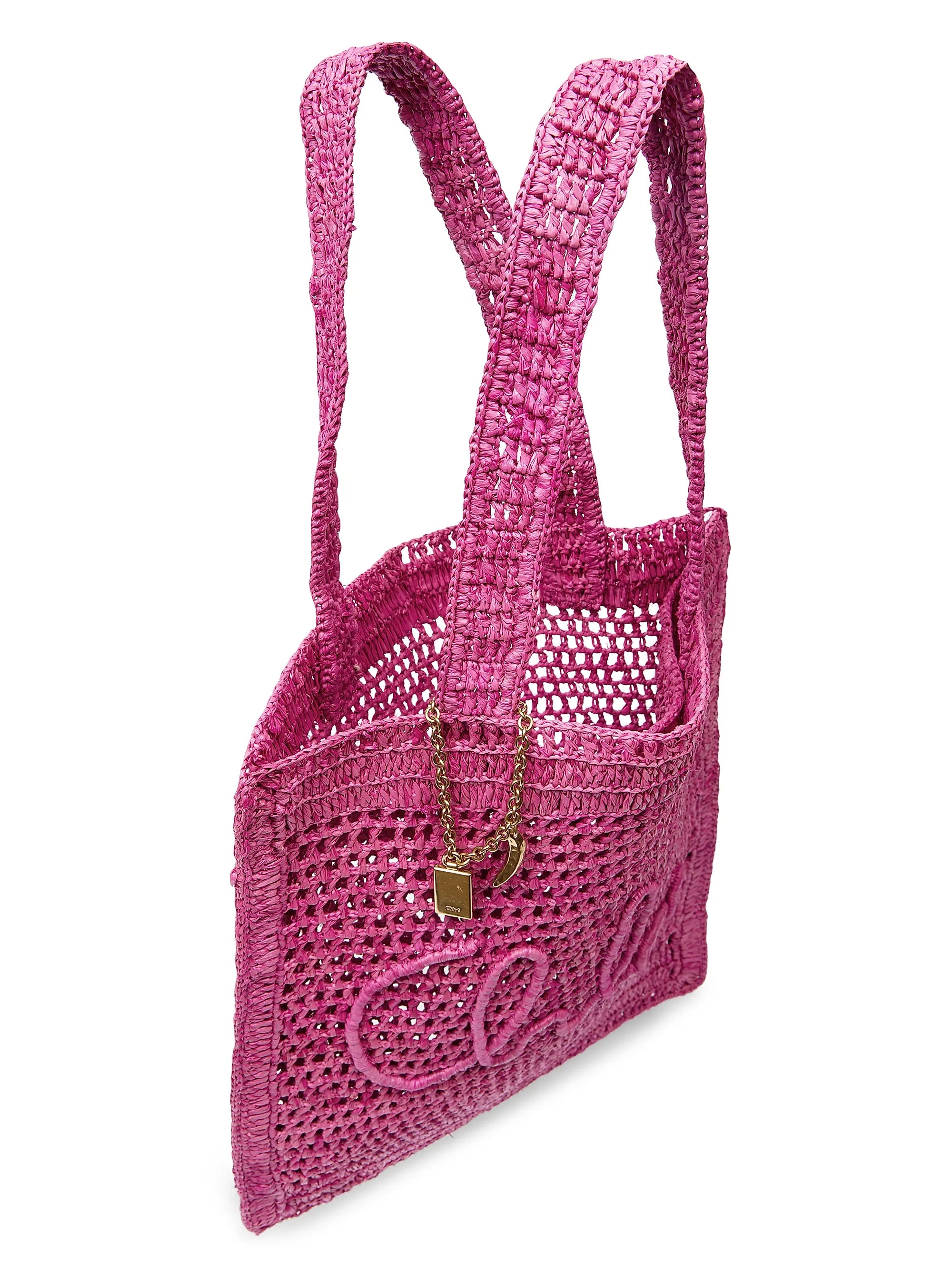 Chloé Summer Banana Logo Crocheted Tote Bag