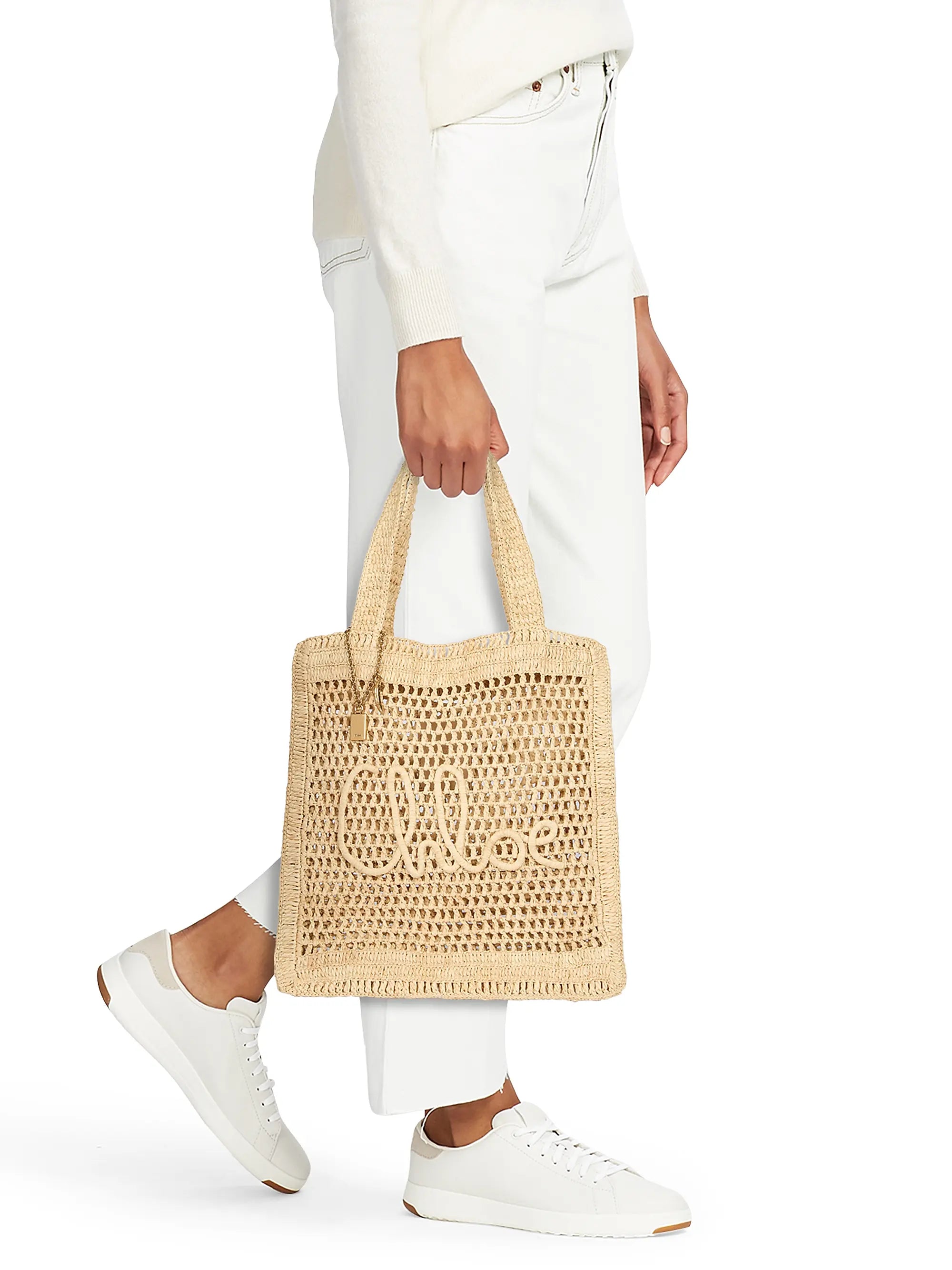 Chloé Summer Banana Logo Crocheted Tote Bag