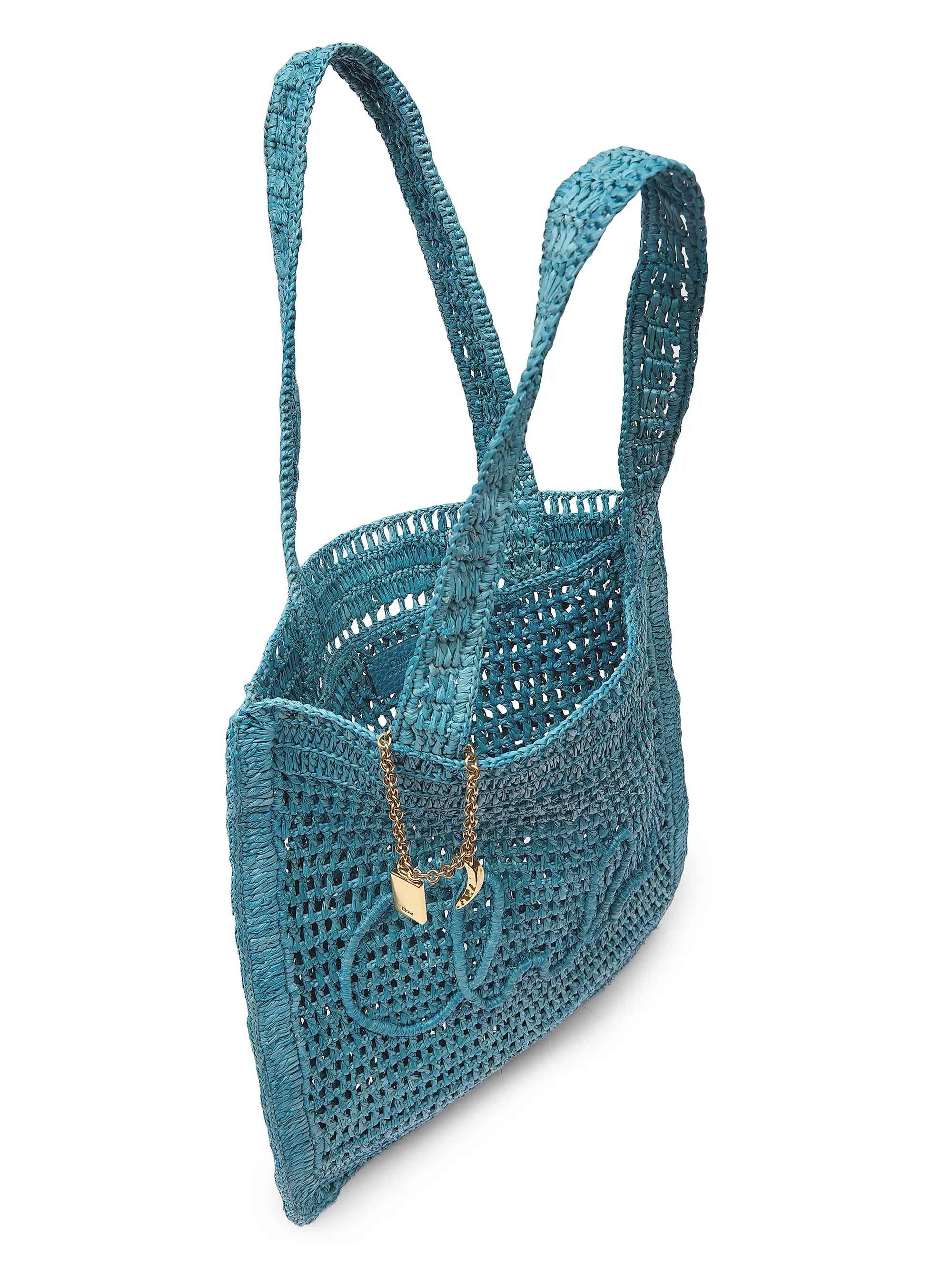 Chloé Summer Banana Logo Crocheted Tote Bag