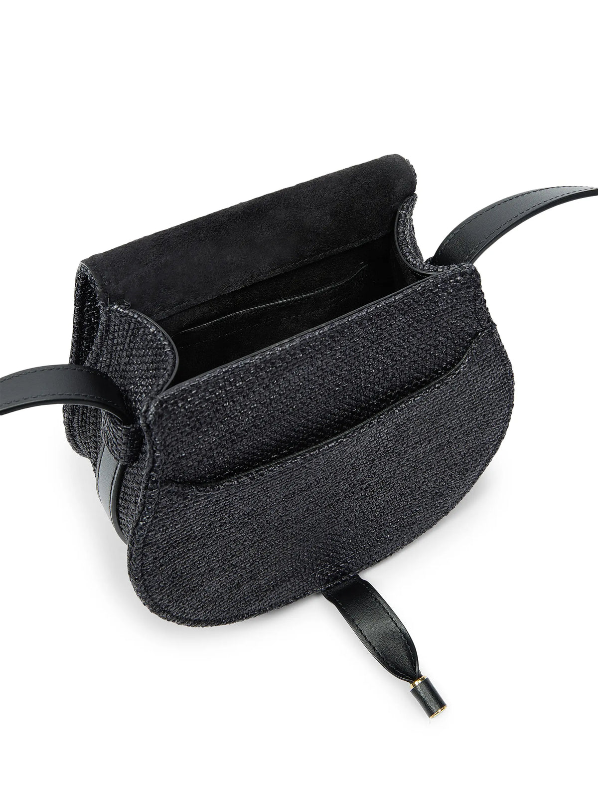 Chloé Small Marcie Raffia & Leather Saddle Bag