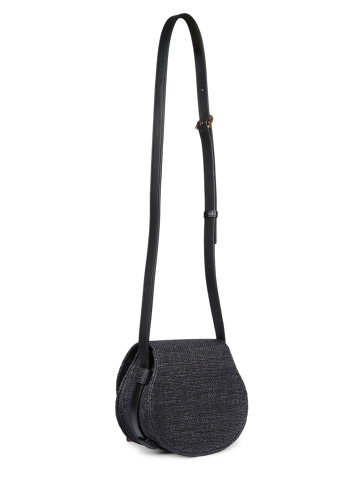 Chloé Small Marcie Raffia & Leather Saddle Bag