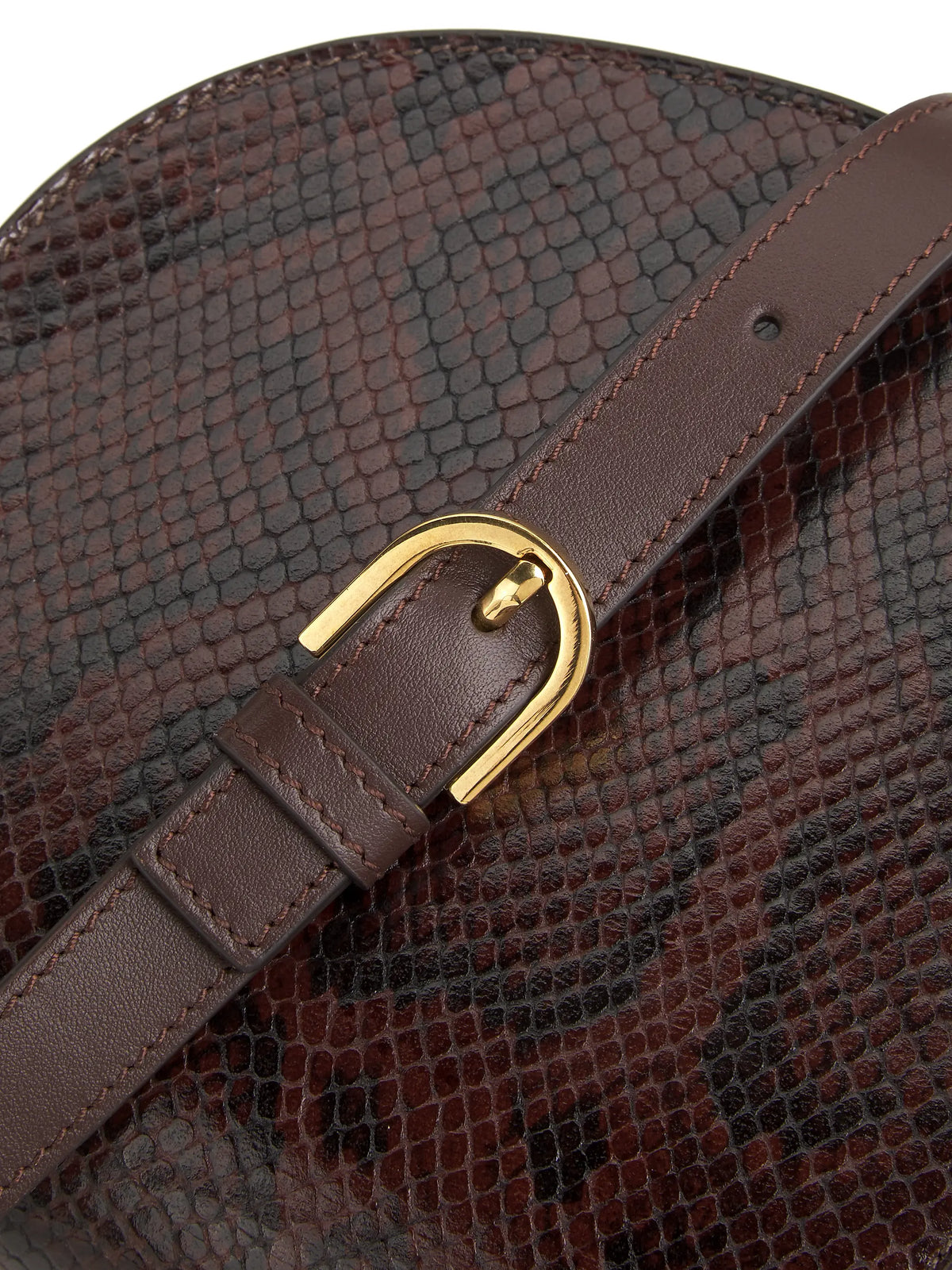 Chloé Small Marcie Python-Embossed Leather Saddle Bag