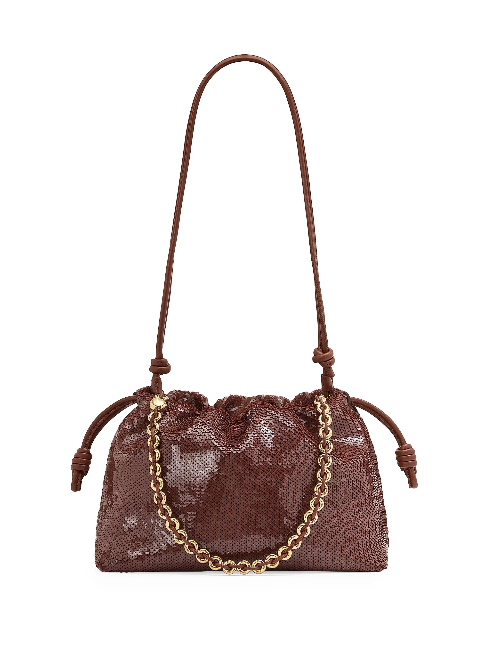 LOEWE Flamenco Sequined Leather Shoulder Bag