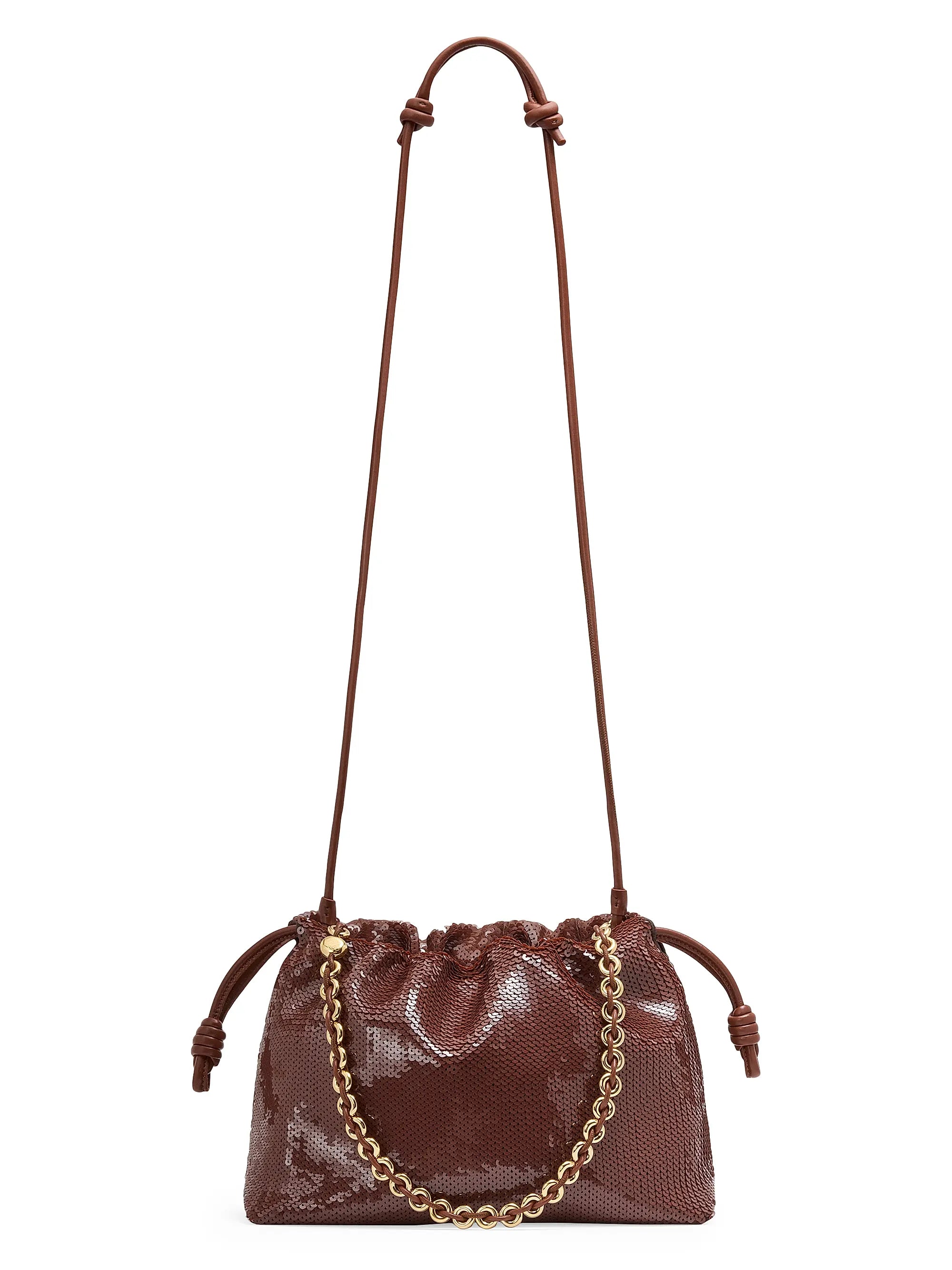 LOEWE Flamenco Sequined Leather Shoulder Bag