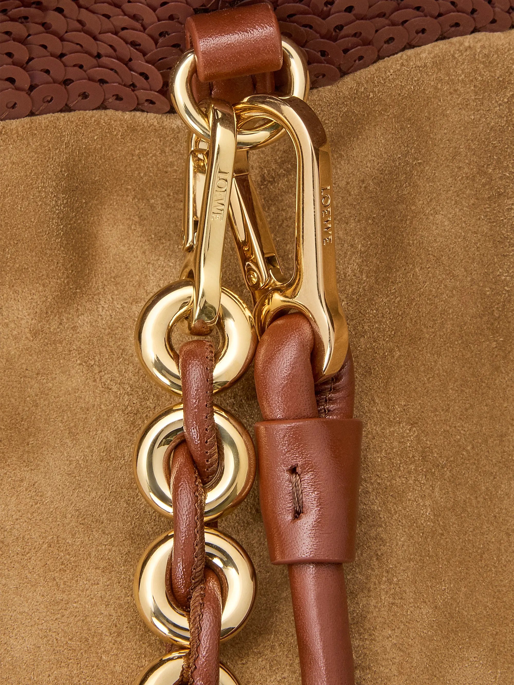 LOEWE Flamenco Sequined Leather Shoulder Bag
